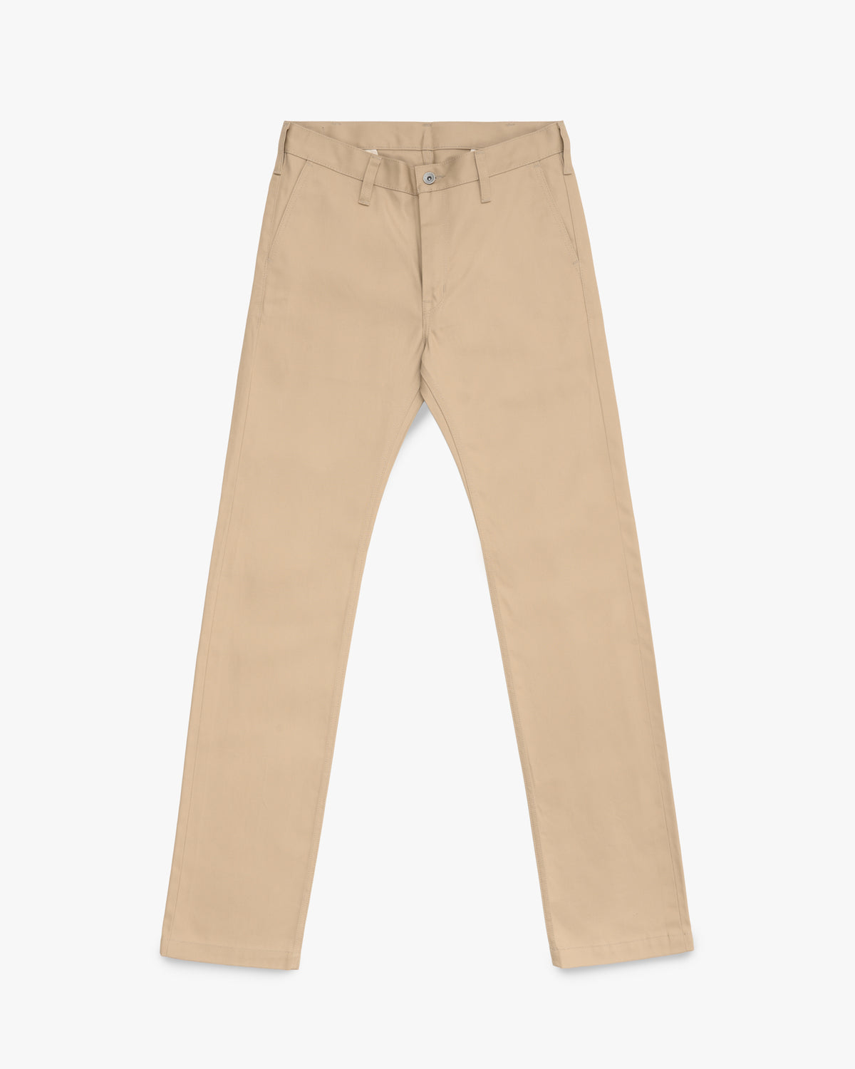 9oz Mercerised Selvedge Cotton Straight Cut Chinos - Khaki