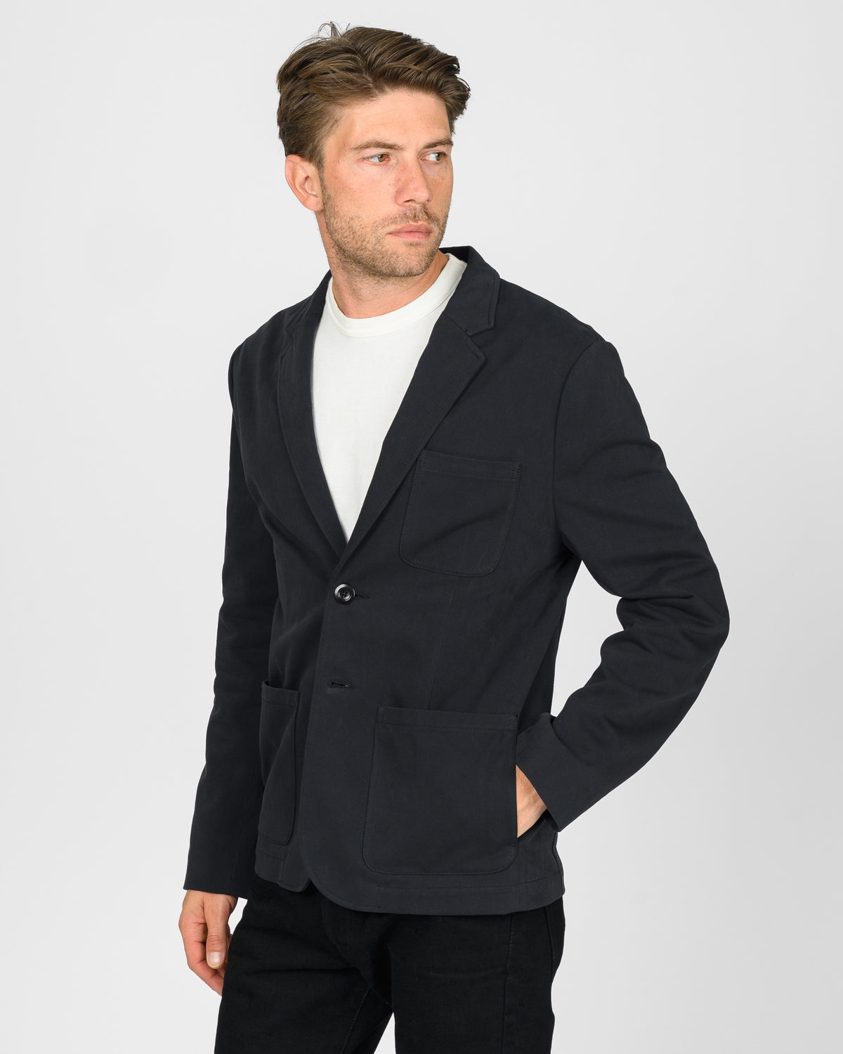 STF 8oz Organic Cotton Twill Blazer - Black