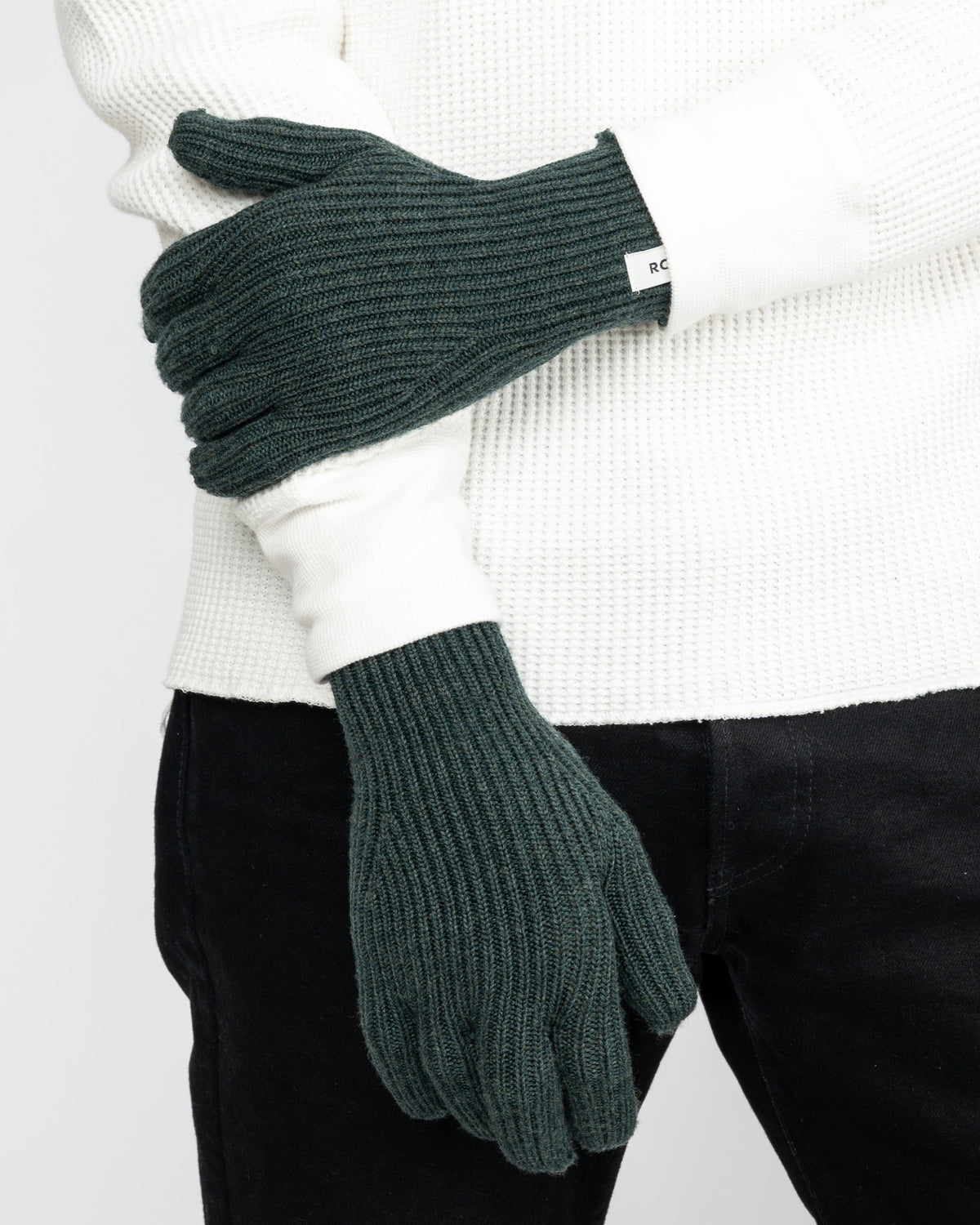ROTOTO - Washable Merino Knit Touch Gloves - Forest Green