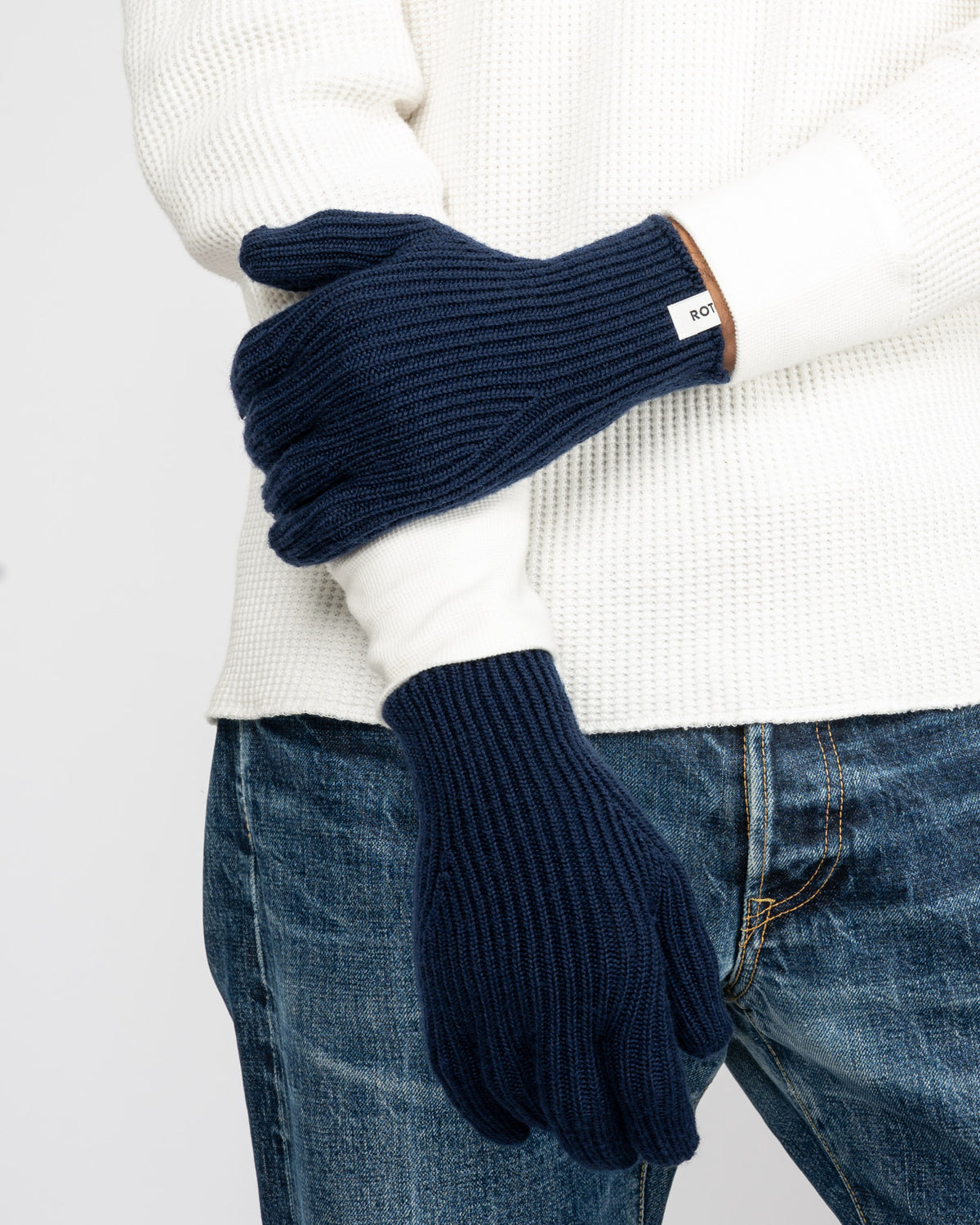 ROTOTO - Washable Merino Knit Touch Gloves - Navy Blue