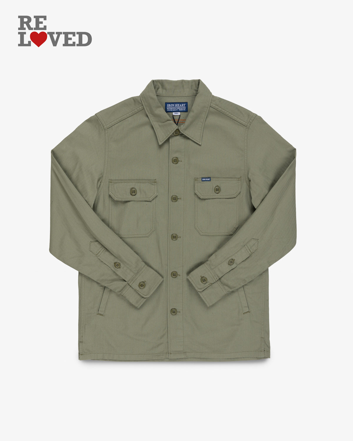 9oz Herringbone Military Shirt - Olive Drab Green (IHSH-385-ODG) Size Small