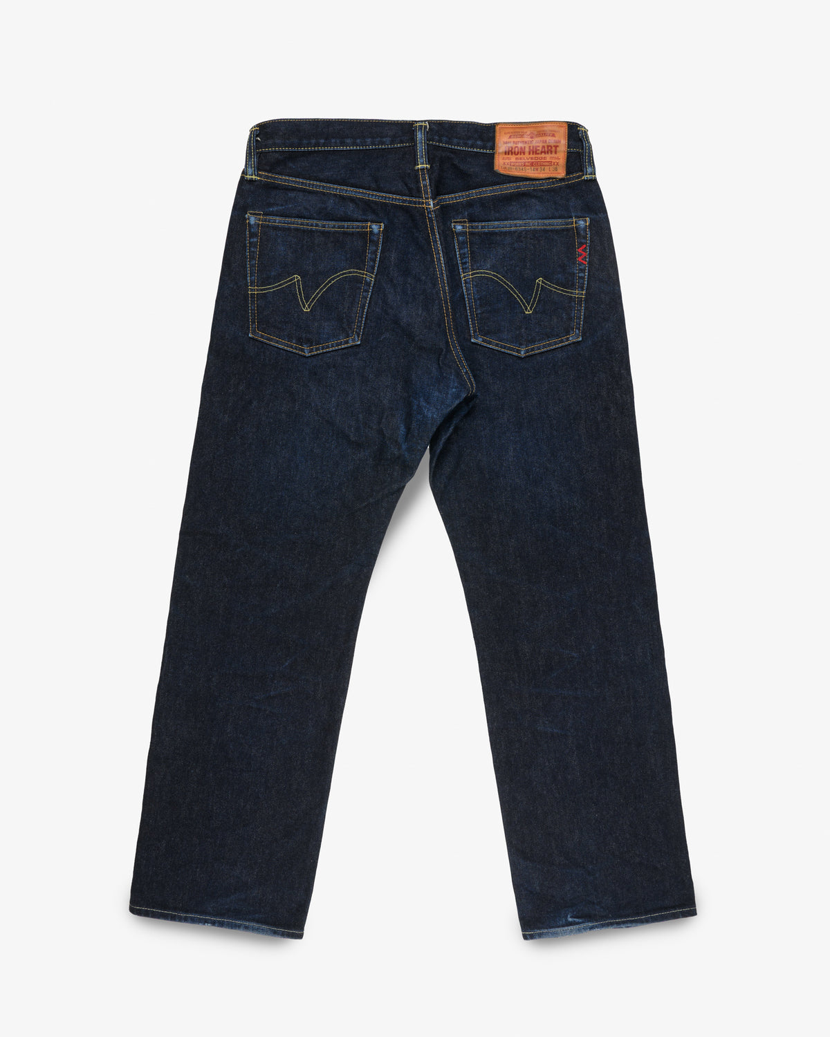14oz Selvedge Denim Straight Cut Jeans - Indigo (IH-634S-142) Tag 34, Hemmed to 28.5"