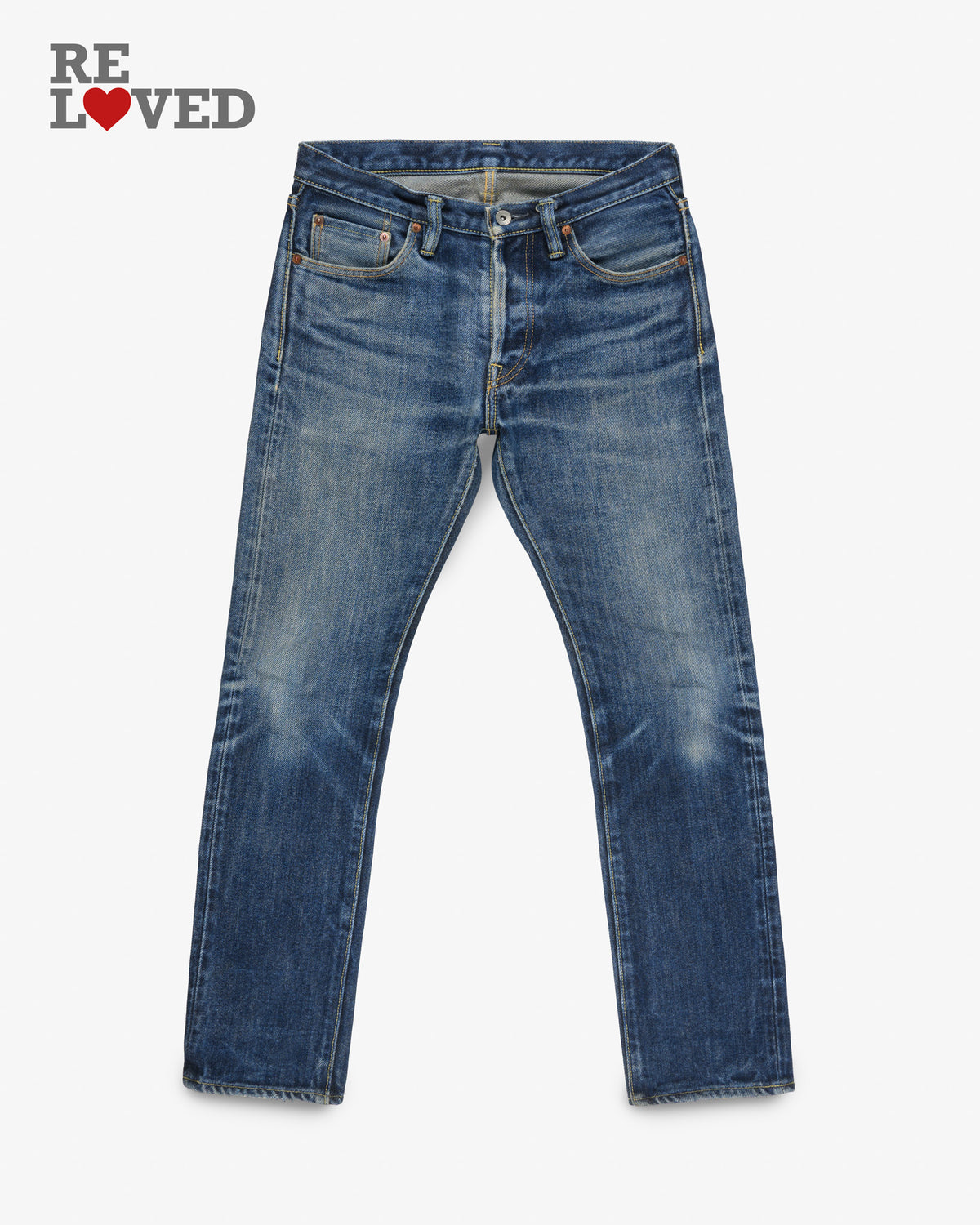21oz Selvedge Denim Slim Cut Jeans - Indigo (IH-555s-21) Tag 31, Hemmed 30.0"