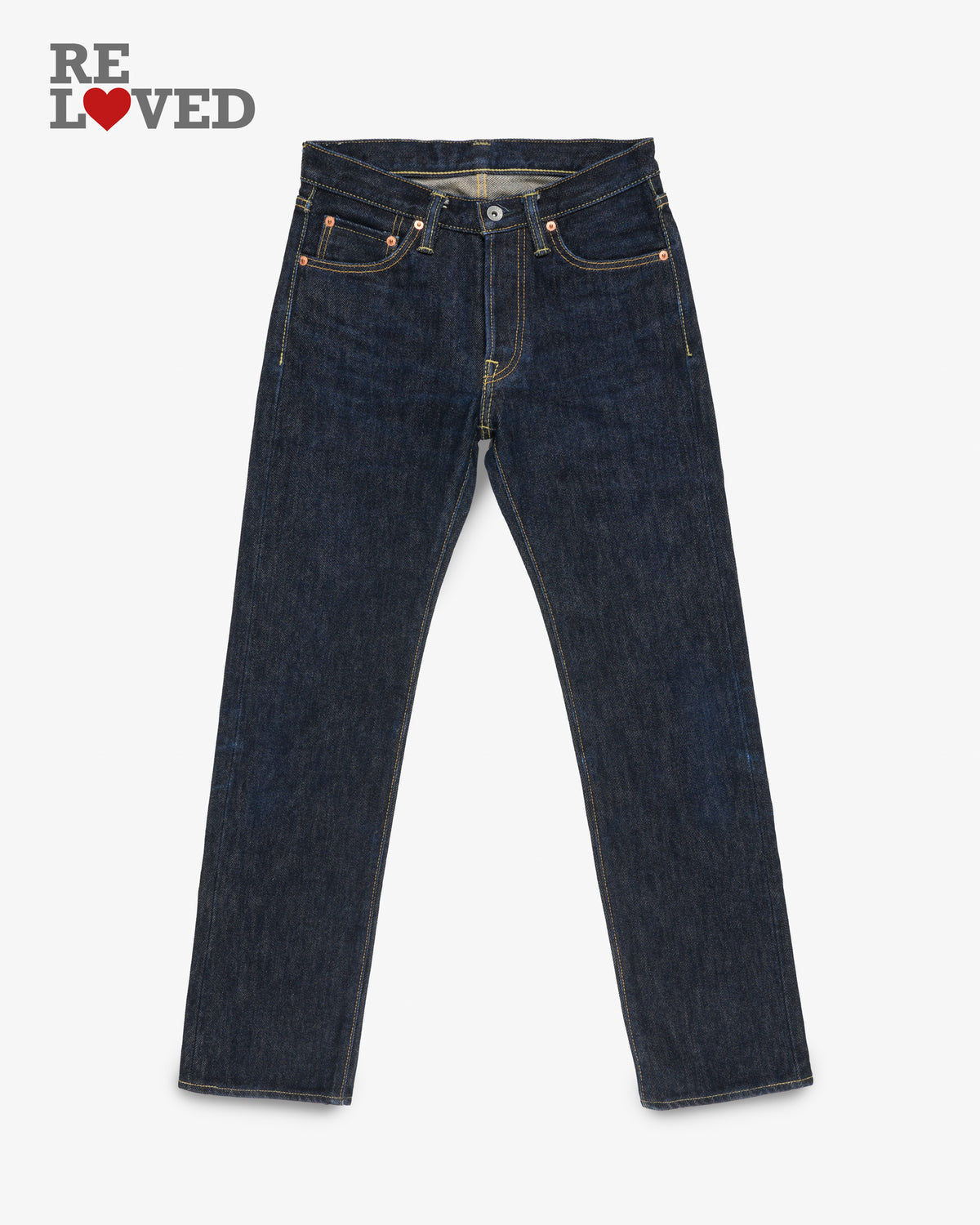 21oz Selvedge Denim Slim Straight Cut Jeans - Indigo (IH-666S-21) Tag 30, Hemmed to 30.5"