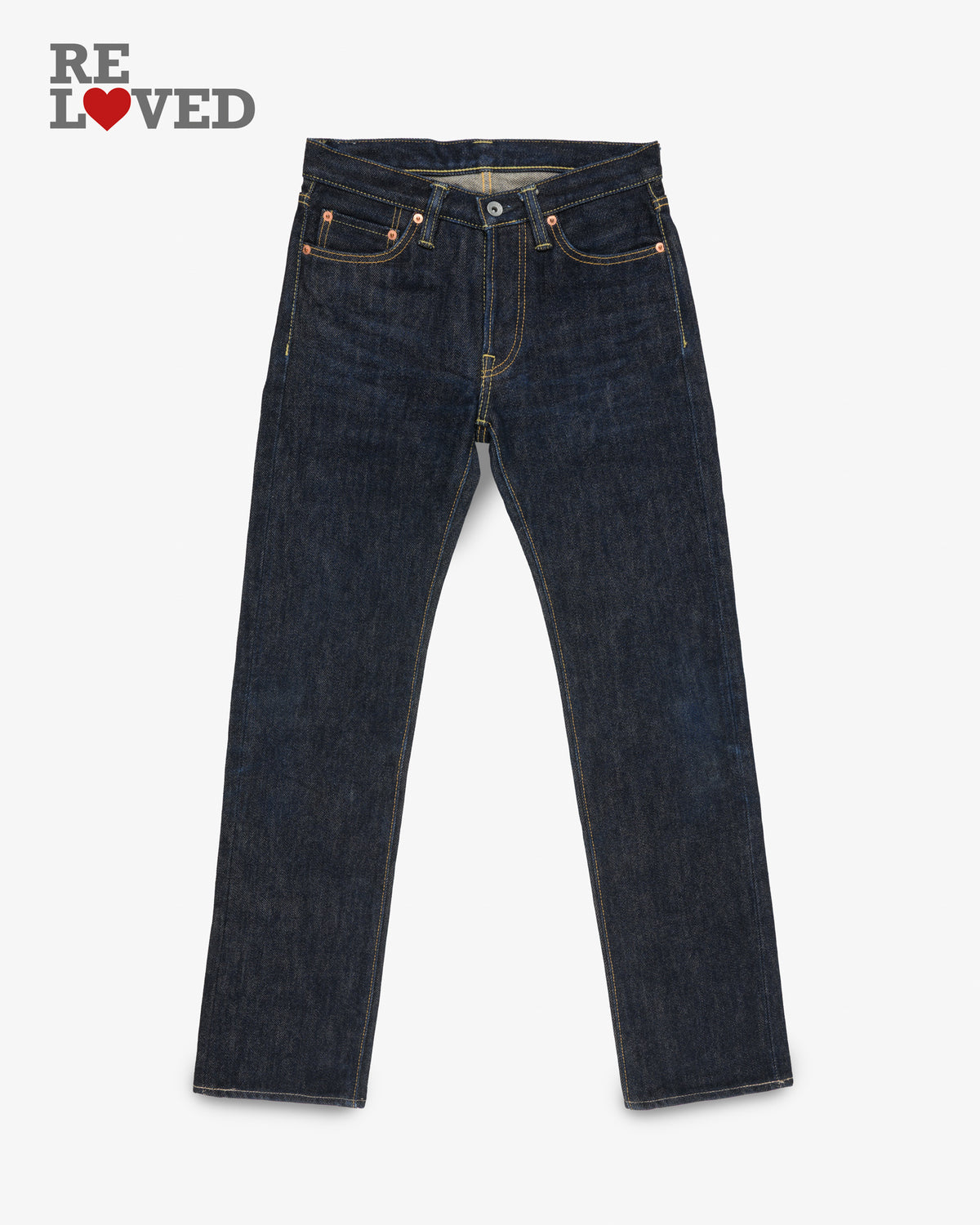 21oz Selvedge Denim Slim Straight Cut Jeans - Indigo (IH-666S-21) Tag 29, Hemmed to 30.2"