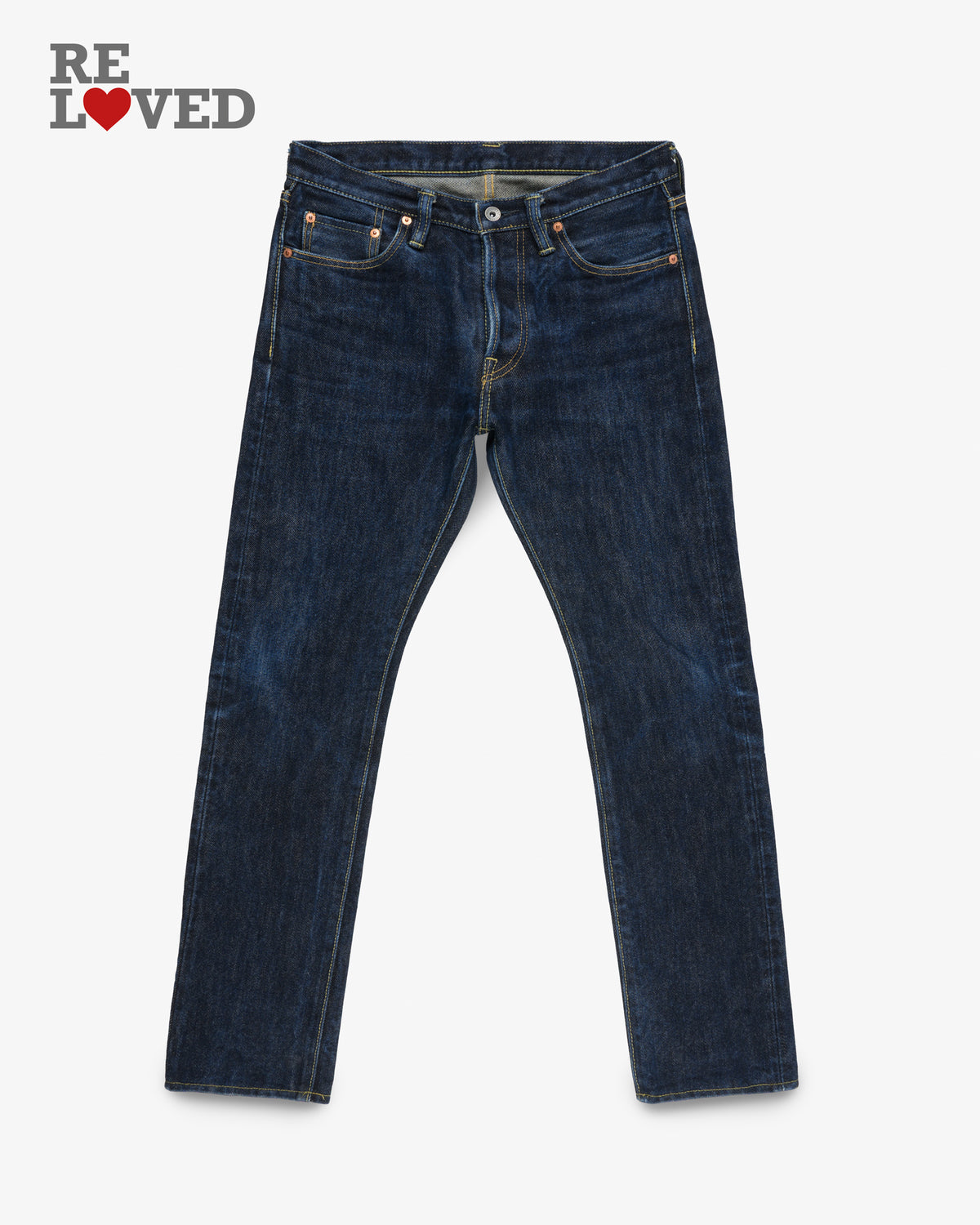 21oz Selvedge Denim Slim Cut Jeans - Indigo (IH-555s-21) Tag 31, Hemmed 30.0"