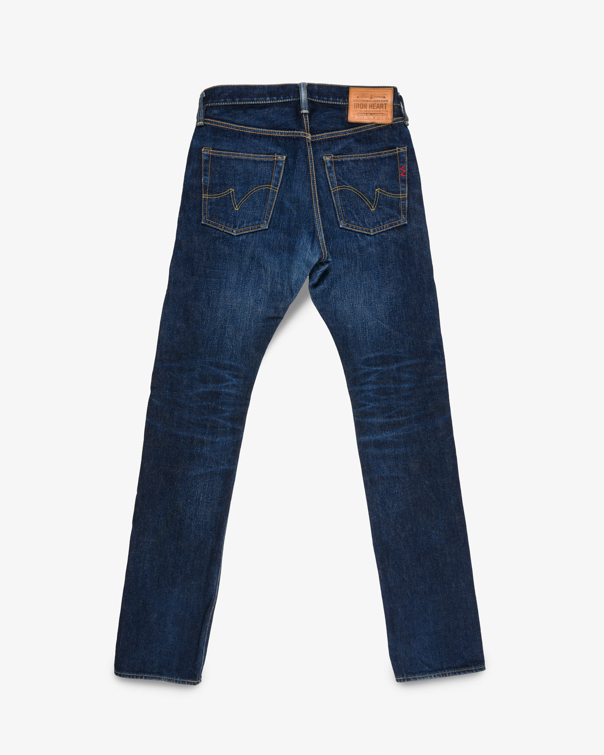 18oz Vintage Selvedge Denim Slim Cut Jeans - Indigo (IH-555s-18) Tag 32, Hemmed to 35.0"