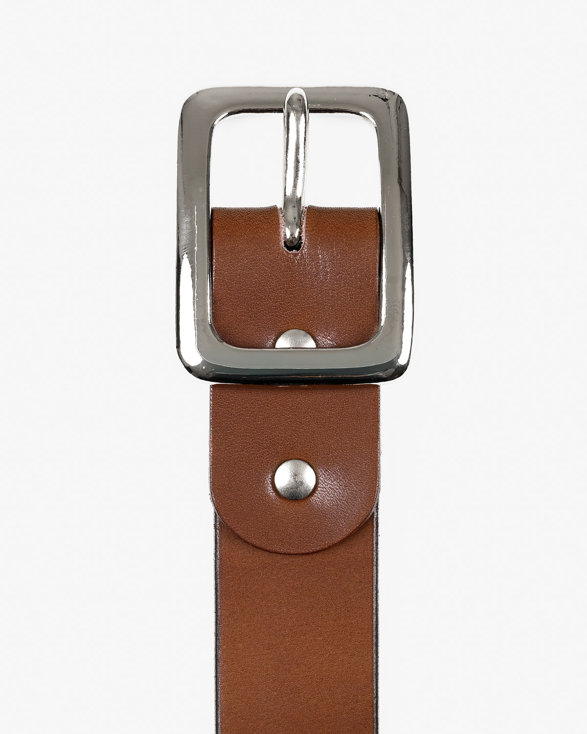 Heavy Duty "Tochigi" Leather Belt with Nickel Plated Garrison Buckle - Brown