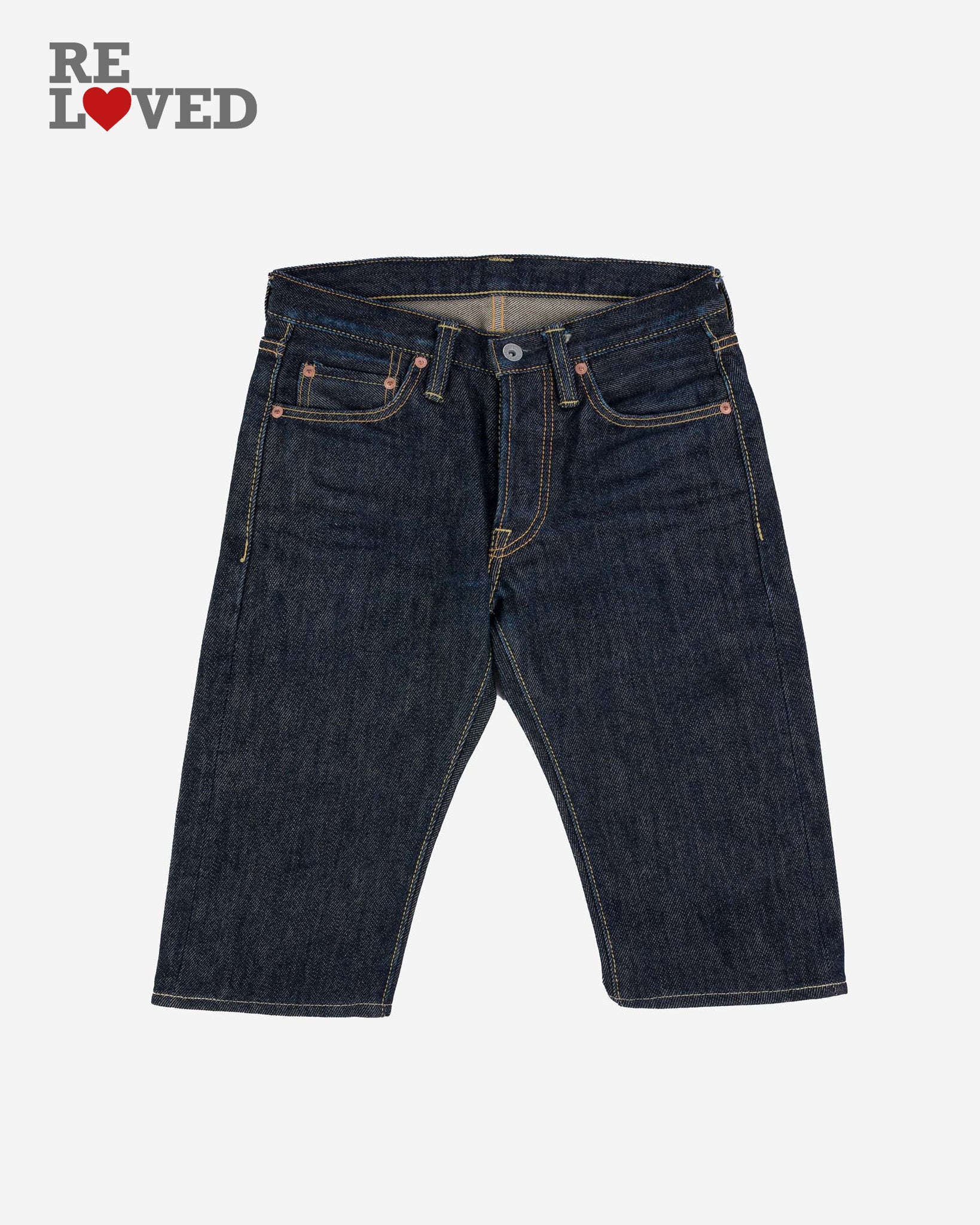 21oz Selvedge Denim Slim Tapered Cut Jeans - Indigo (IH-777S-21) Tag 29, Hemmed to 13.0''
