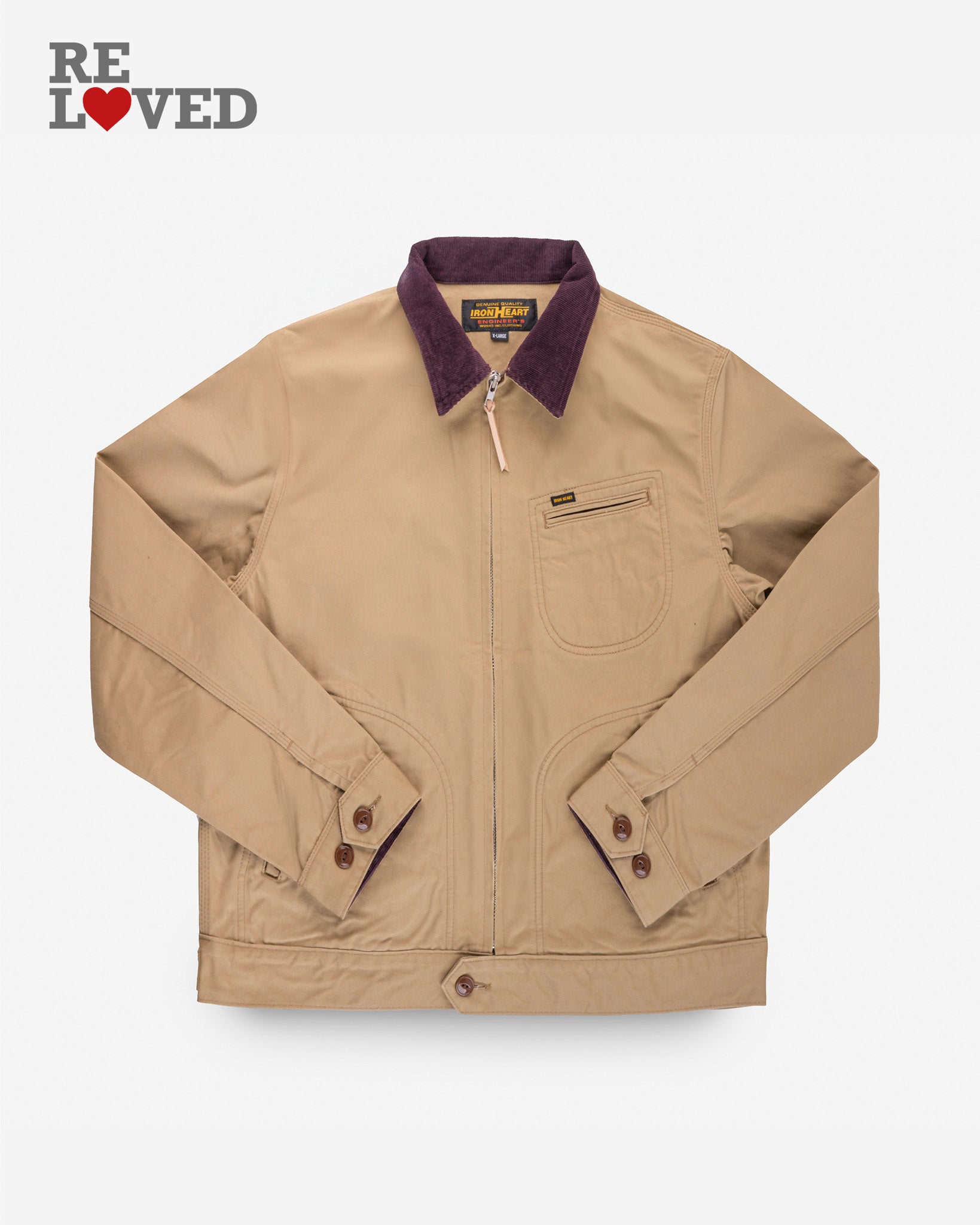 12oz Kurashikizome® Twill Work Jacket - Beige (IHJ-144-BEI) Tag Large