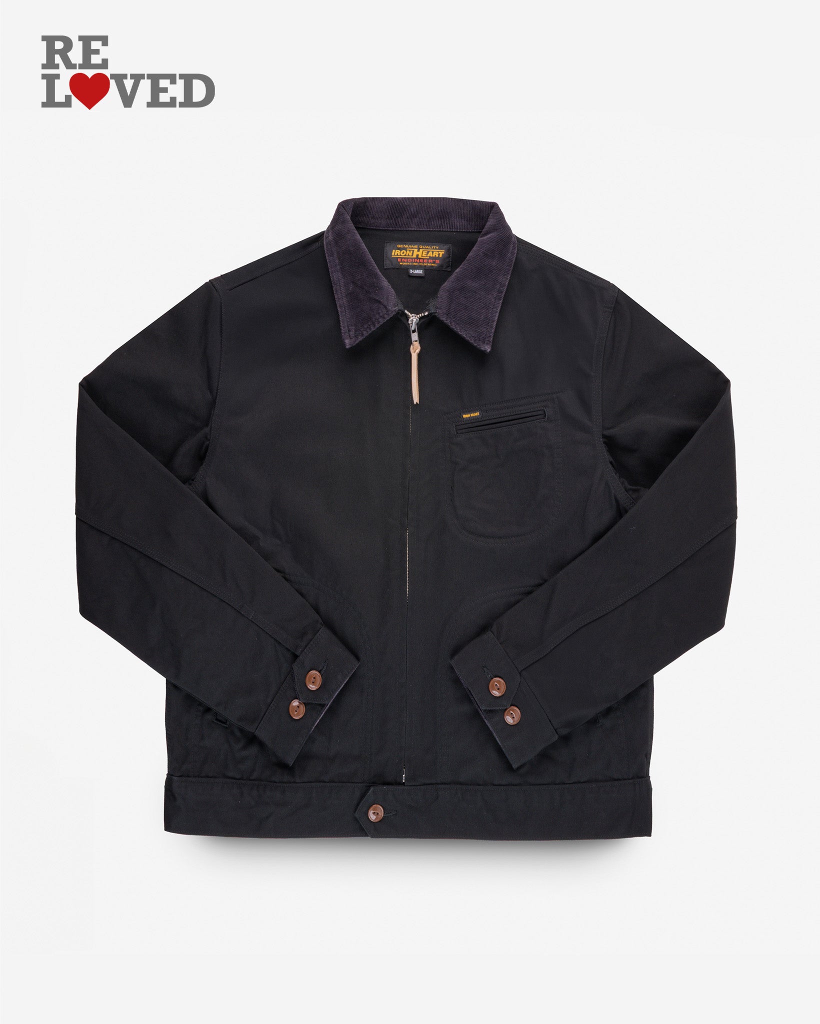 12oz Kurashikizome® Twill Work Jacket - Black (IHJ-144-BLK) Tag Large