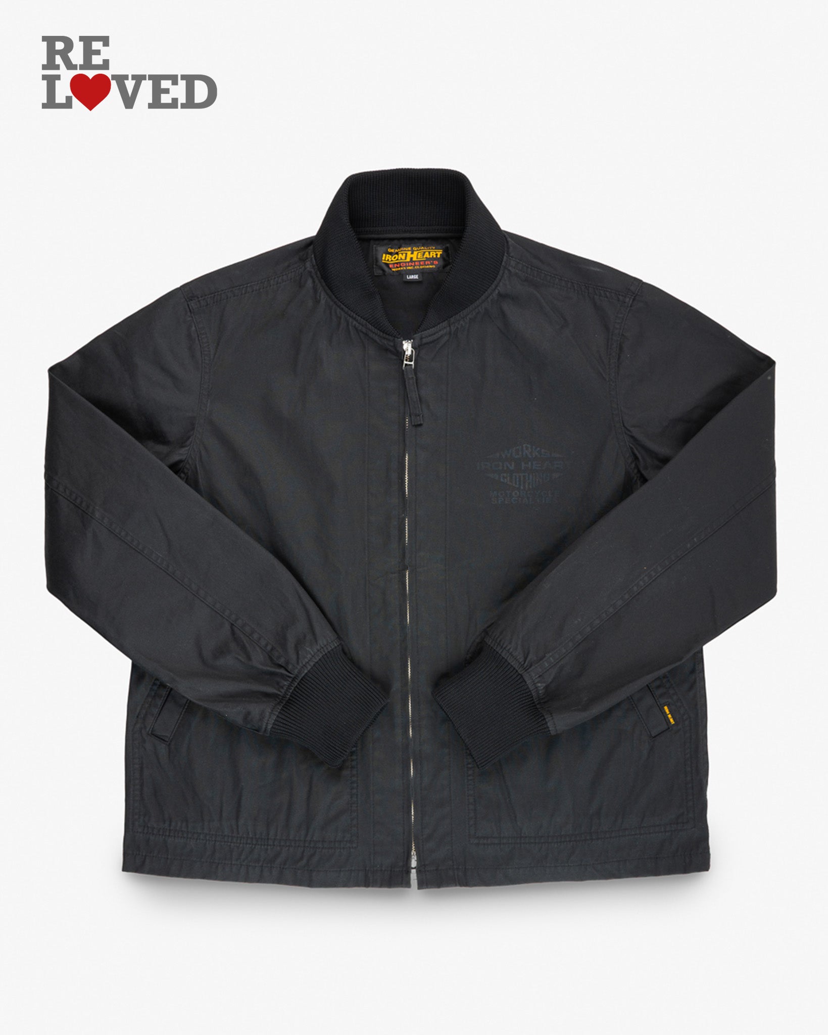 7oz Rubber Wax Coated Windbreaker - Black (IHJ-145-BLK) Tag Large