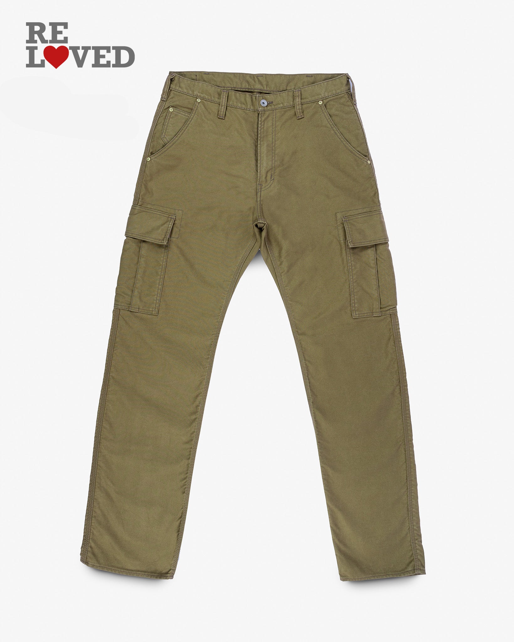 Whipcord Cargo Pants - Khaki (IH-738-KHA) Tag 34, Hemmed to 34.0"