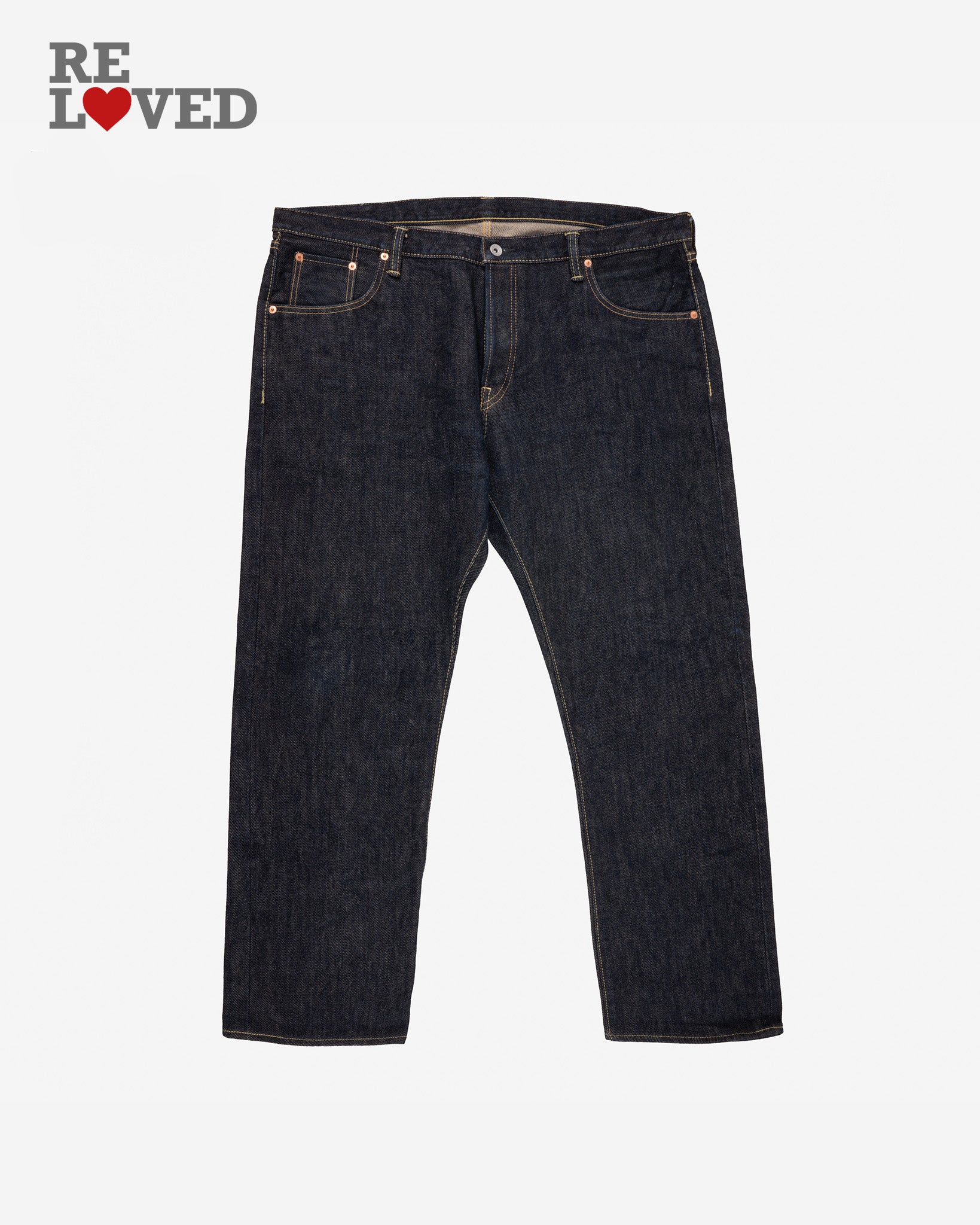 21oz Selvedge Denim Super Slim Cut Jeans - Indigo (IH-555S-21) Tag 44, Hemmed to 28.0''