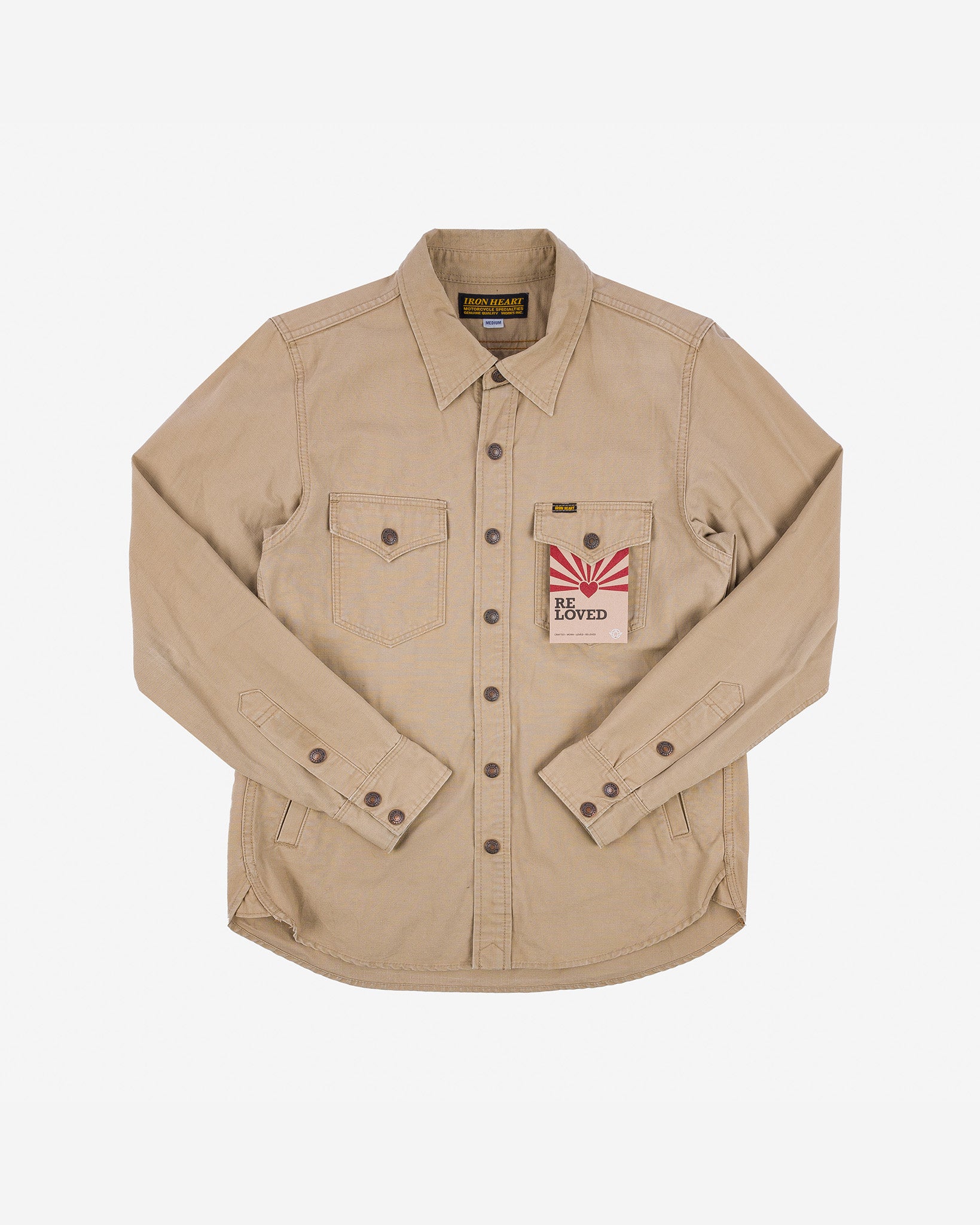 Cotton Ripstop CPO Shirt - Khaki (IHSH-187-KHA) SIze Medium