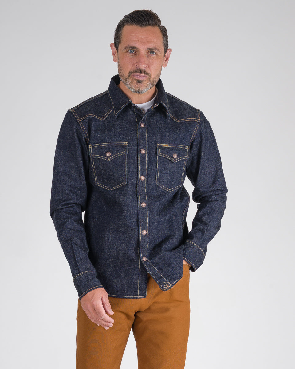 Iron Heart 18oz Selvedge Denim CPO Shirt - Indigo