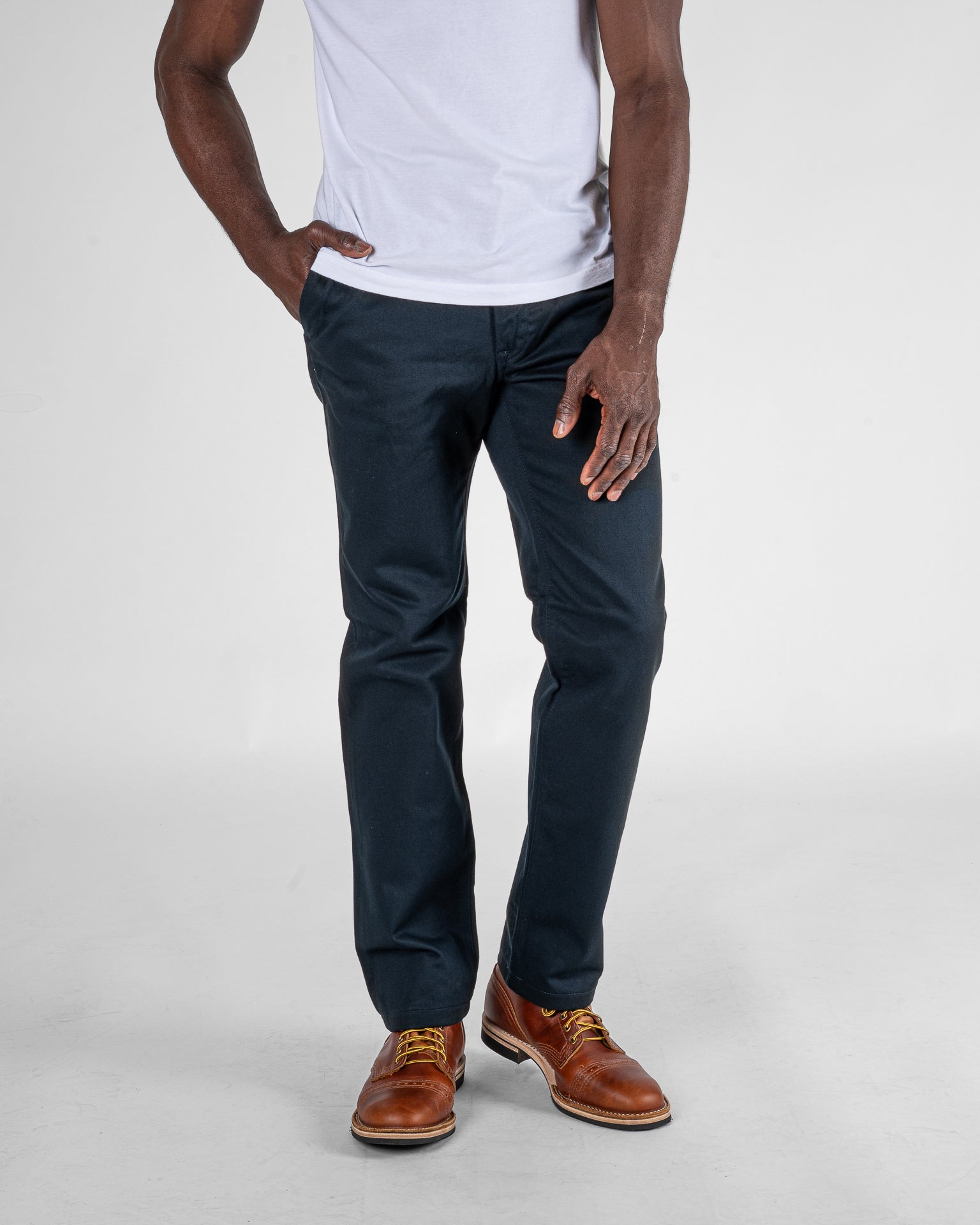 Iron Heart 12oz Heavy Cotton Relaxed Fit Chinos - Navy