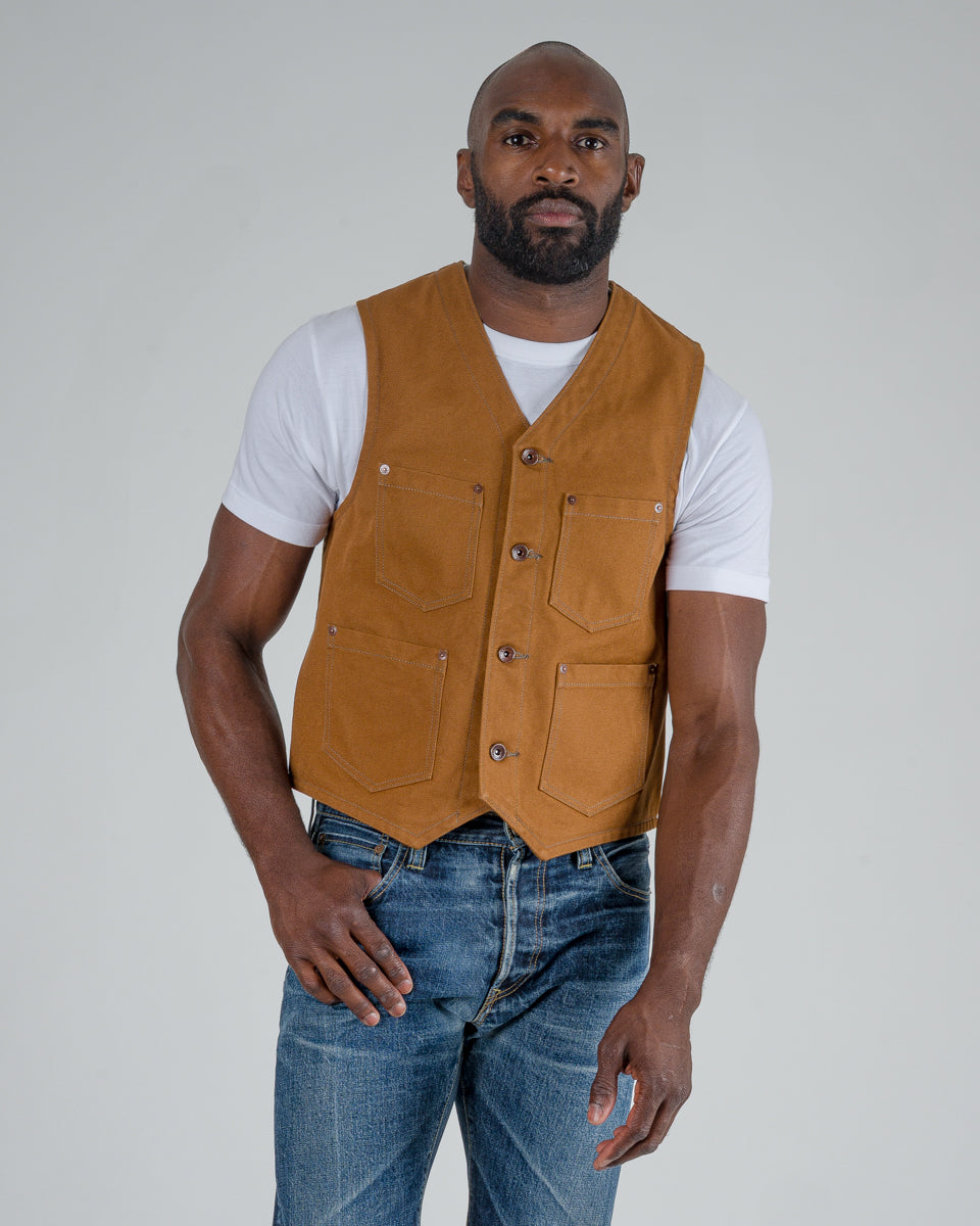 17oz Cotton Duck Work Vest - Brown – Iron Heart