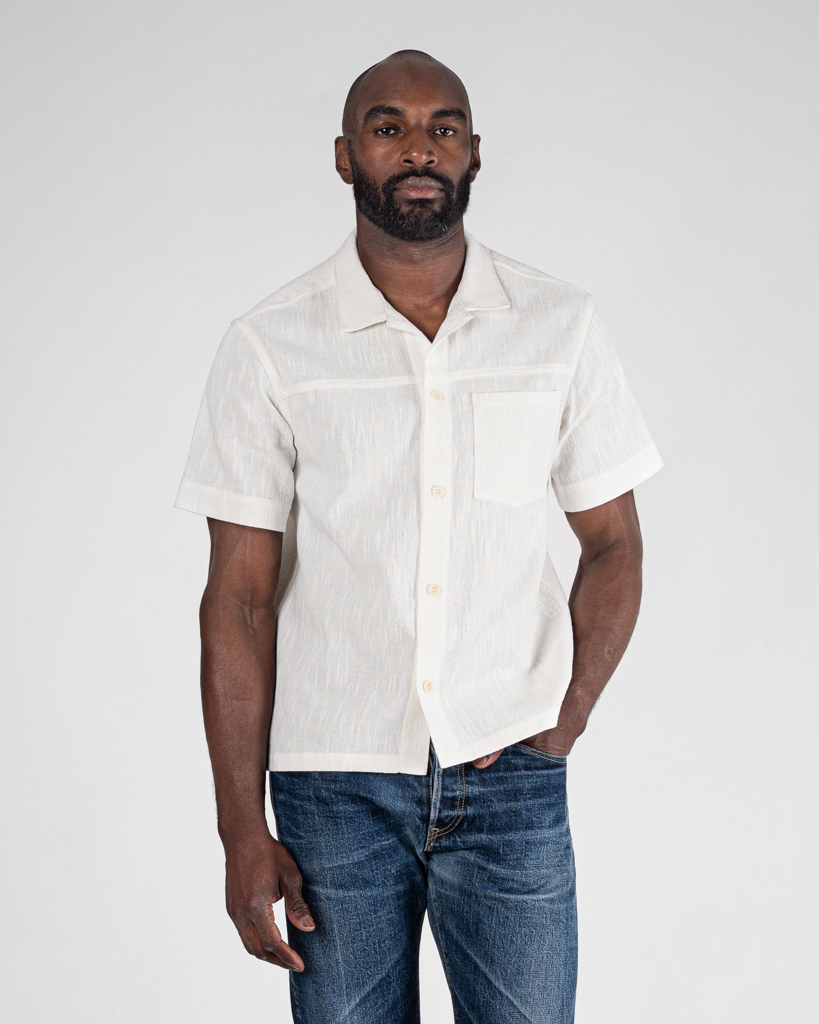 STF Japanese 8.5oz Slub Cotton Short Sleeve Shirt - Ecru – Iron Heart