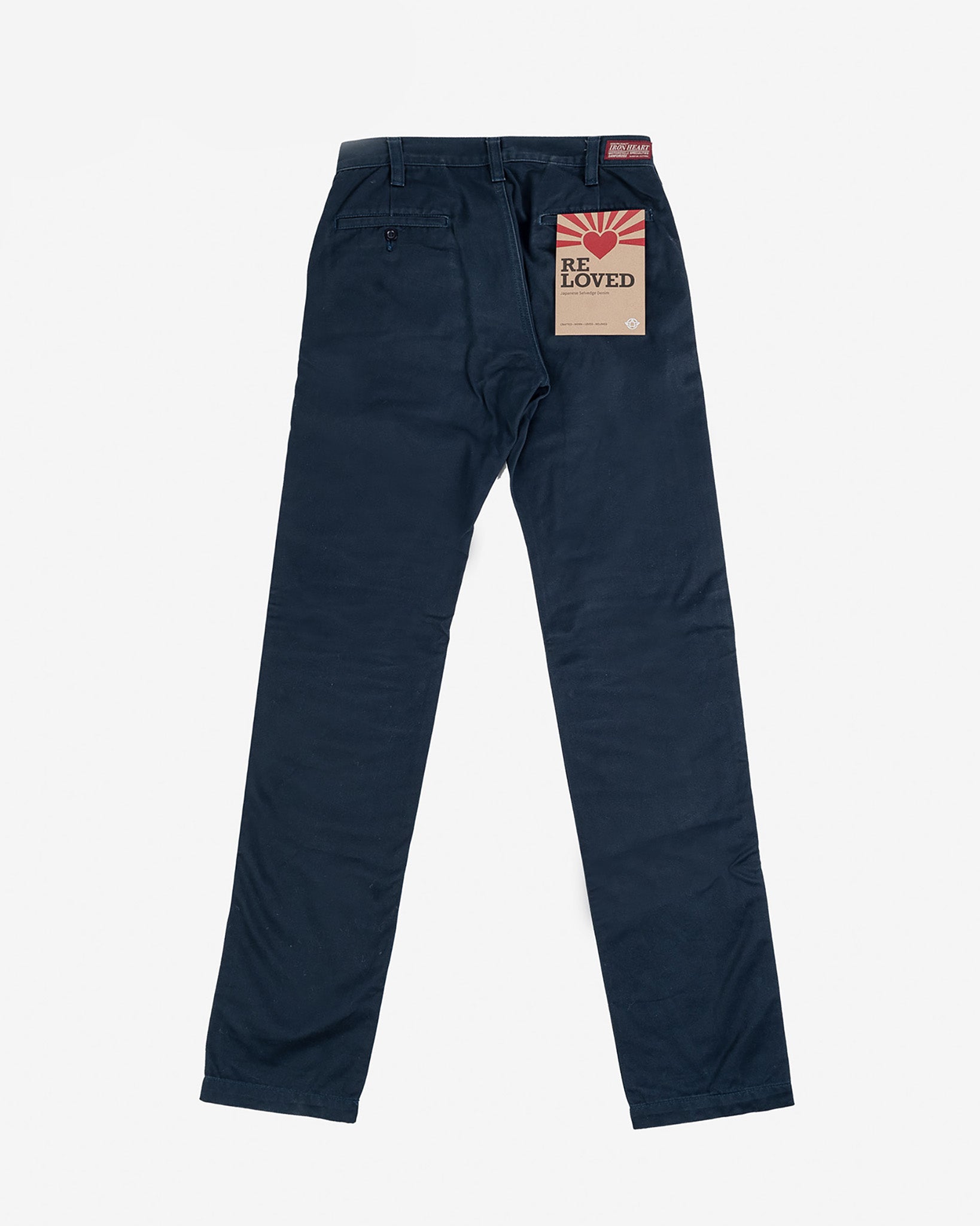 11oz Selvedge Cotton Chinos - Blue (IH-711-NAV) Tag 30, Hemmed to 34.8''