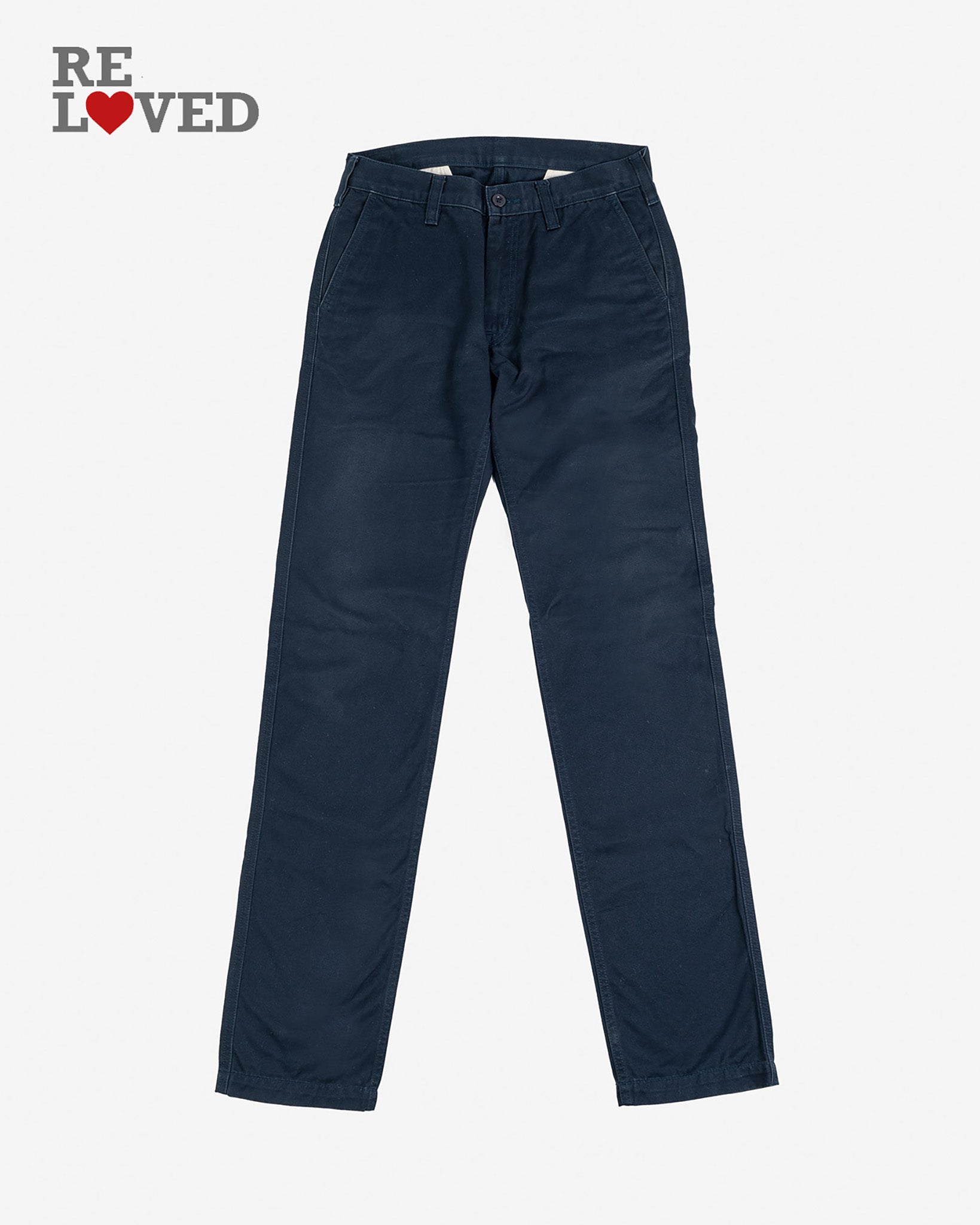 11oz Selvedge Cotton Chinos - Blue (IH-711-NAV) Tag 30, Hemmed to 34.8''
