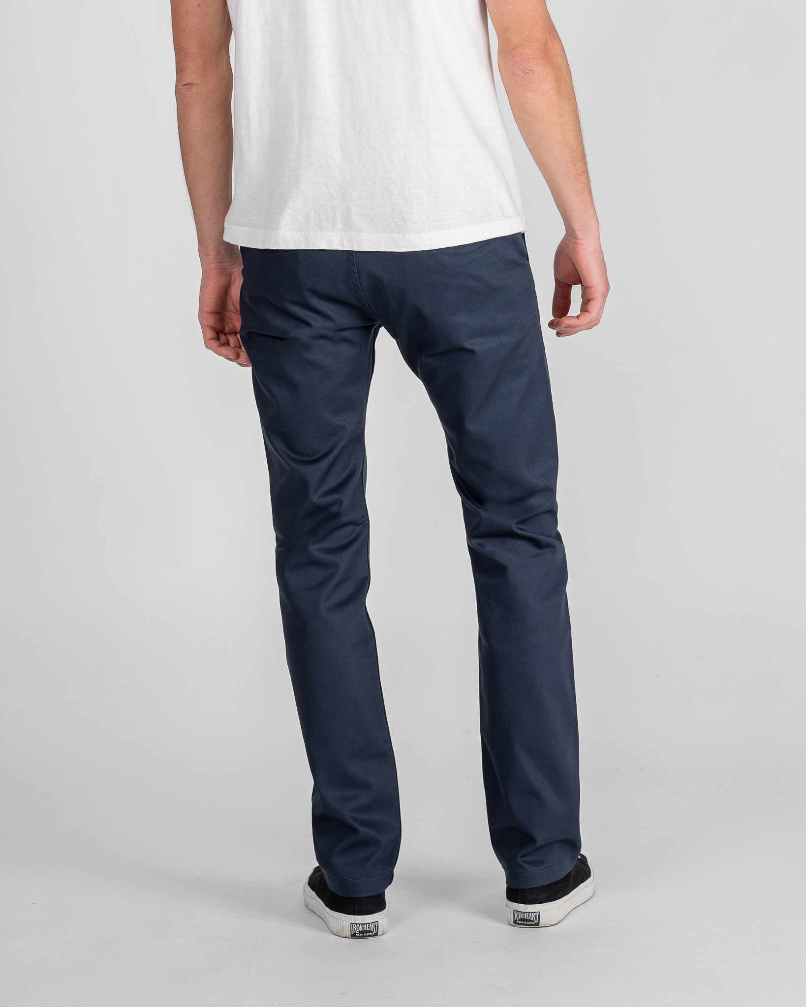 Iron Heart Navy Japanese Mercerised Selvedge Cotton Slim Tapered