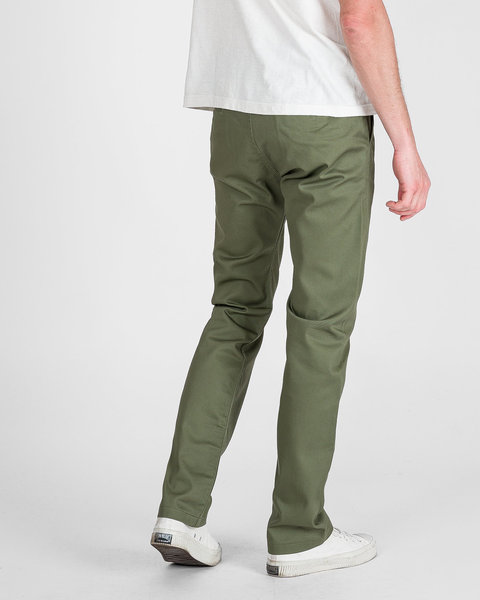 Iron Heart Olive Japanese Mercerised Selvedge Cotton Slim Tapered