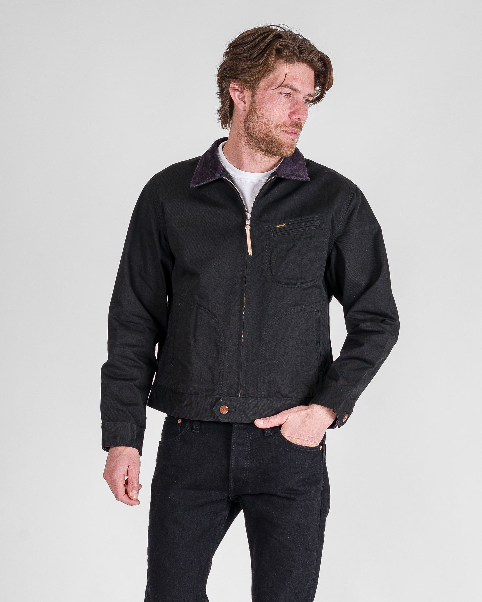 12oz Kurashikizome® Twill Work Jacket - Black – Iron Heart