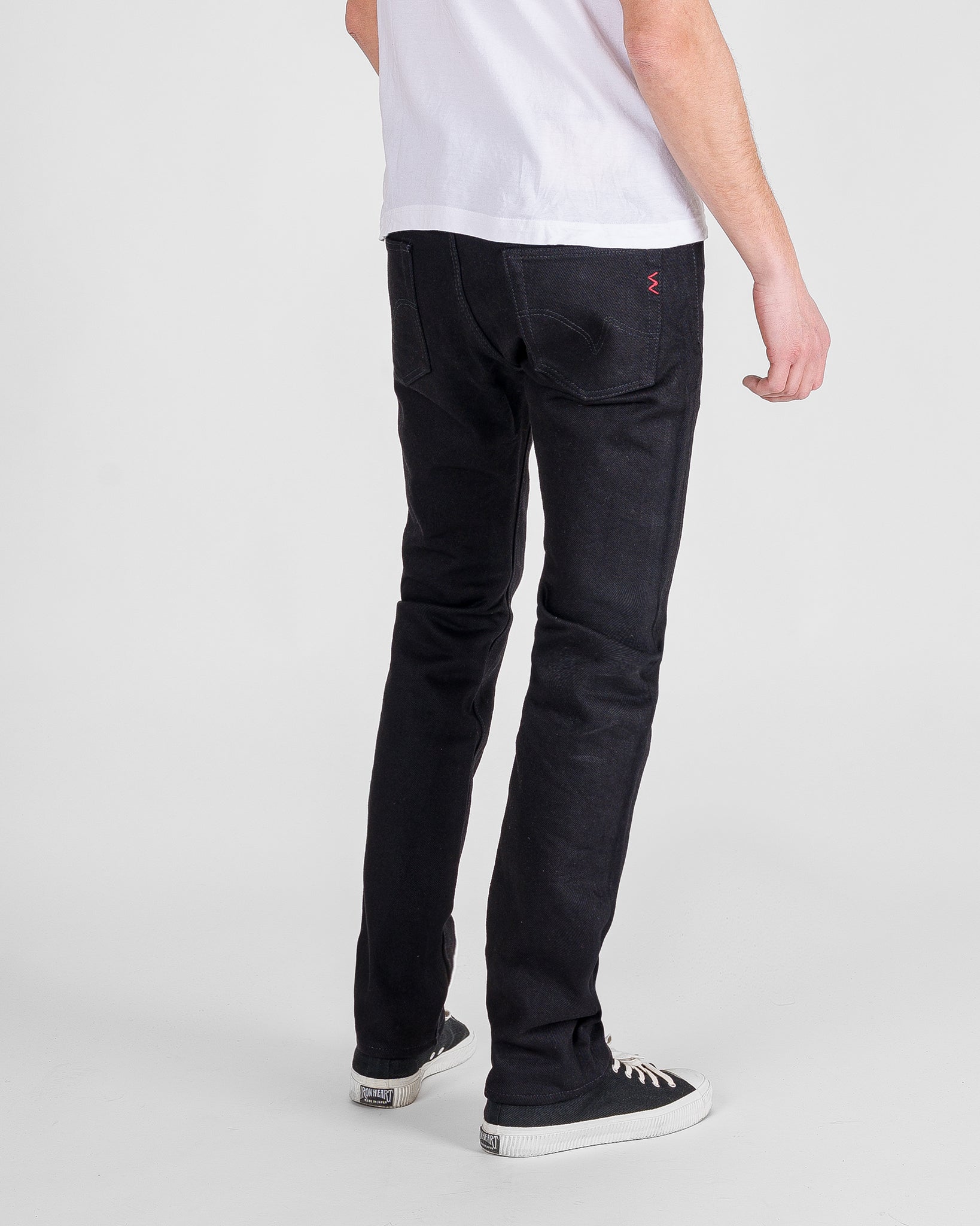 21oz Shinayaka Selvedge Denim Slim Cut Jeans - Black – Iron Heart