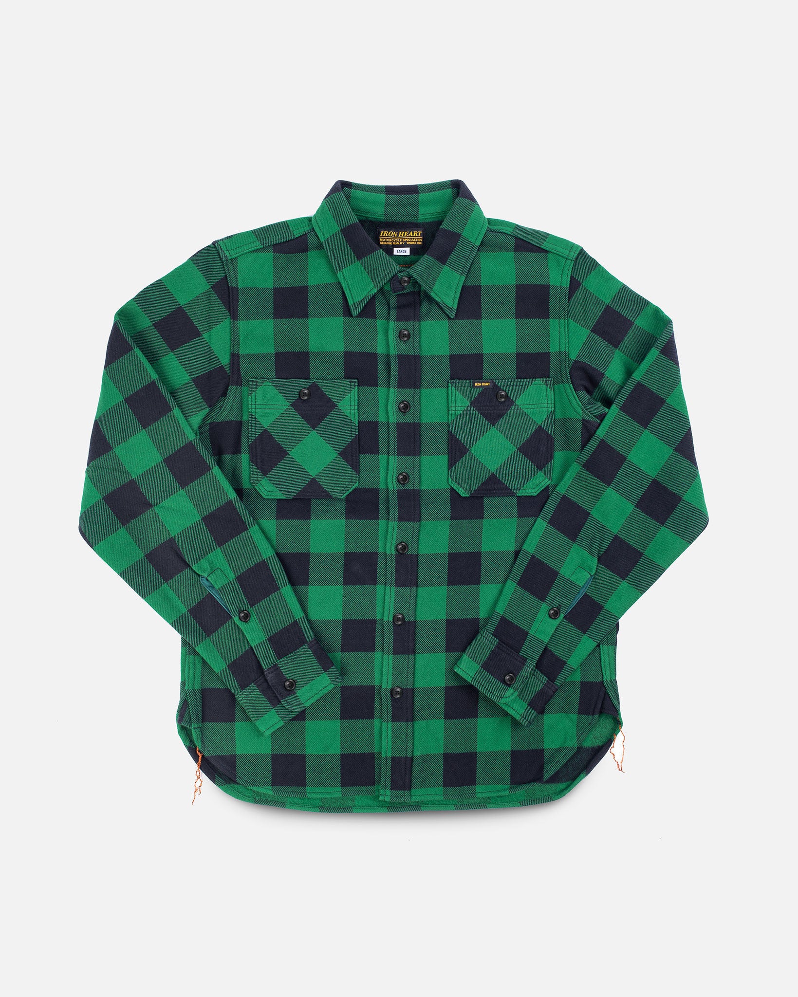 Ultra Heavy Flannel Buffalo Check Work Shirt - Green/Black