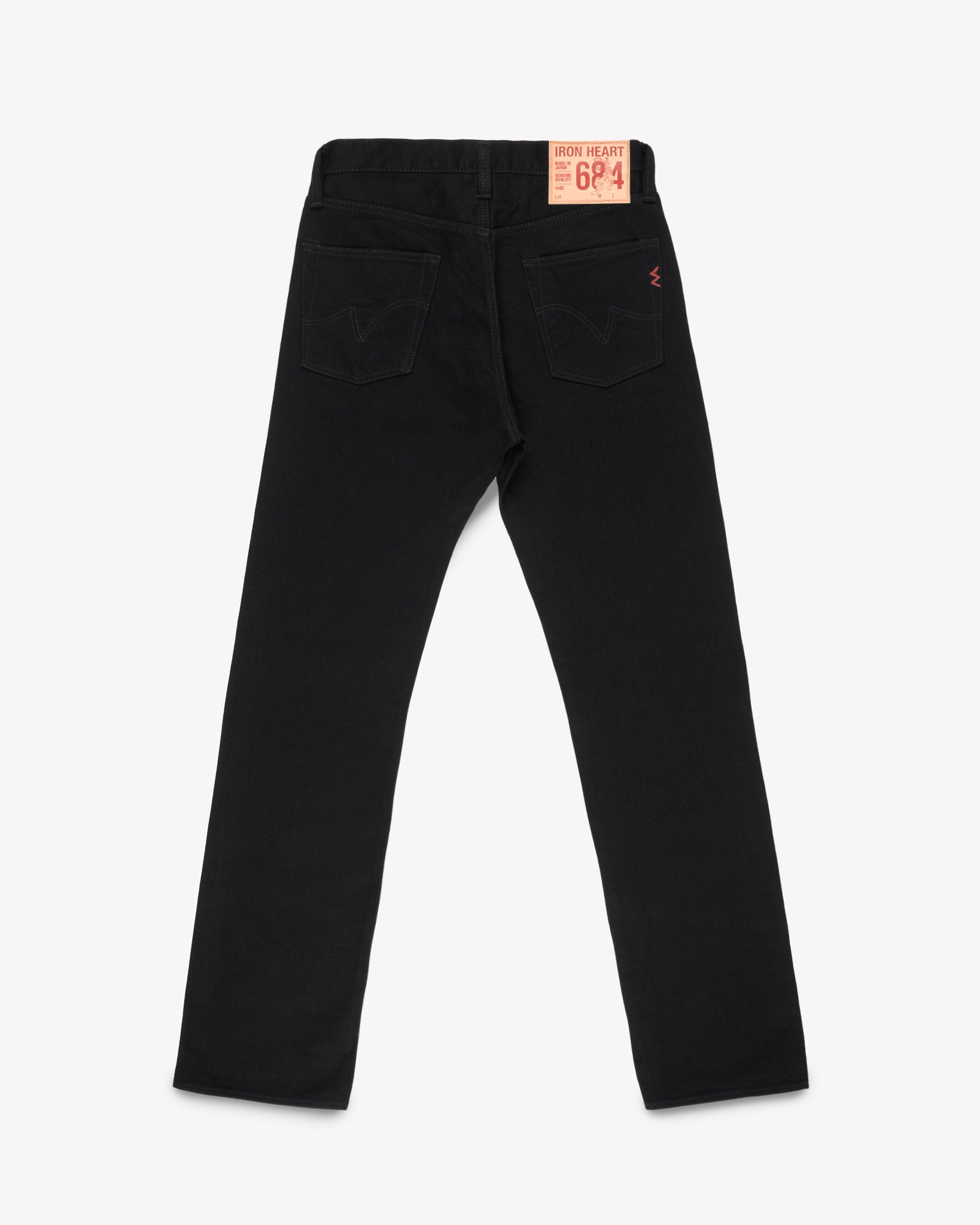 14oz Selvedge Denim Relaxed Straight Cut Jeans - Black/Black