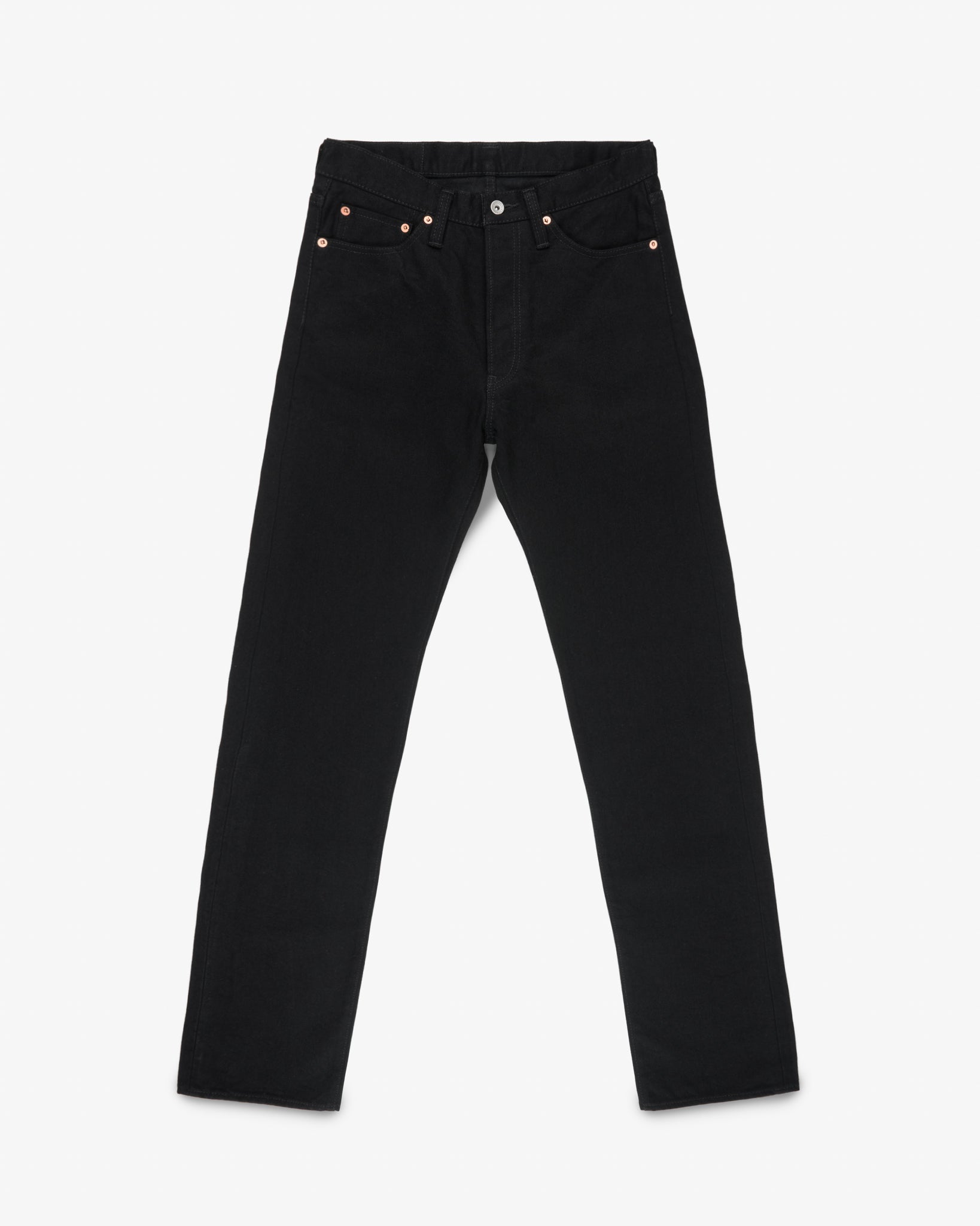 14oz Selvedge Denim Relaxed Straight Cut Jeans - Black/Black