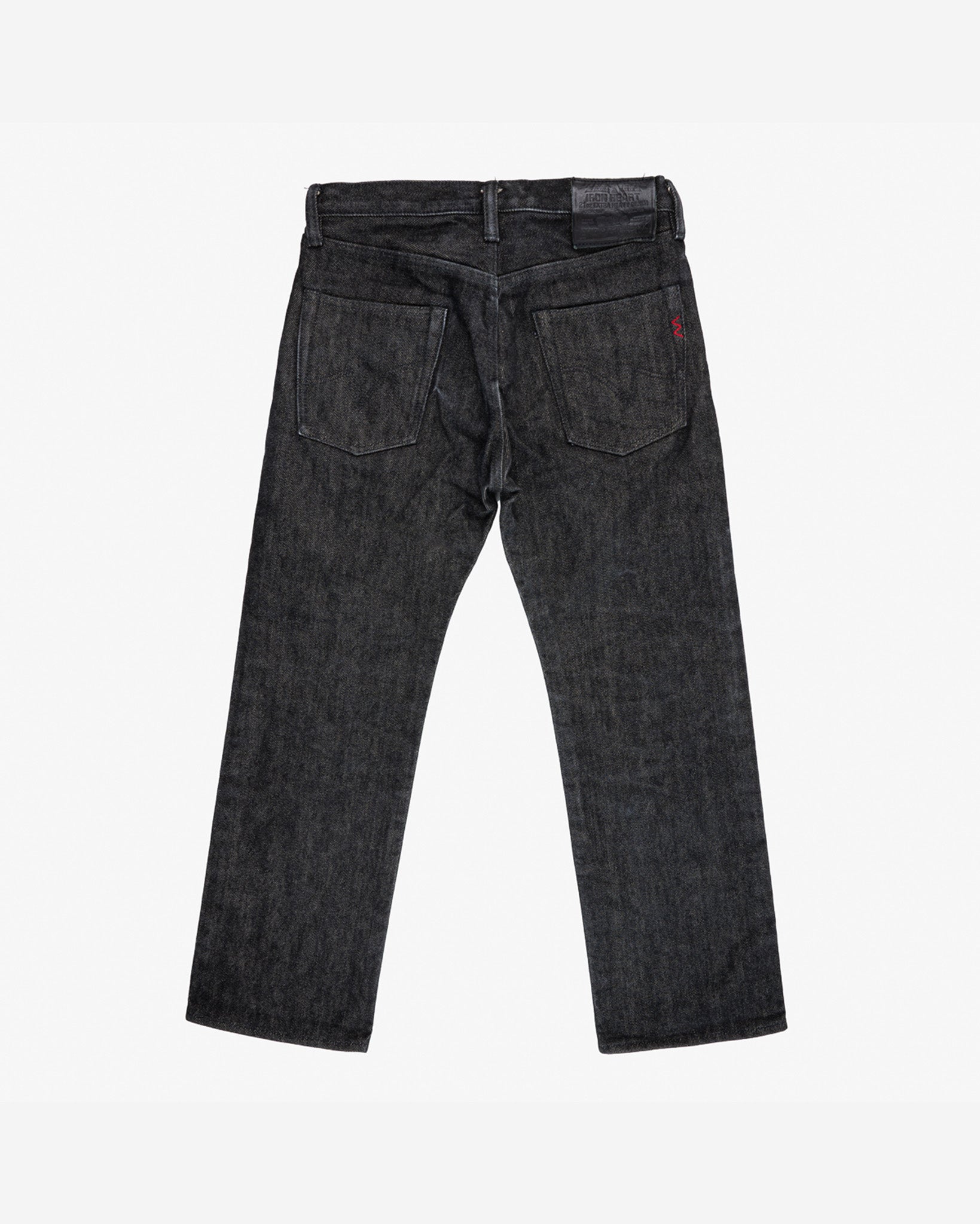 21oz Selvedge Denim Straight Cut Jeans - Black/Beige (IH-634S-21BLK) Tag 31, Hemmed to 27.7"