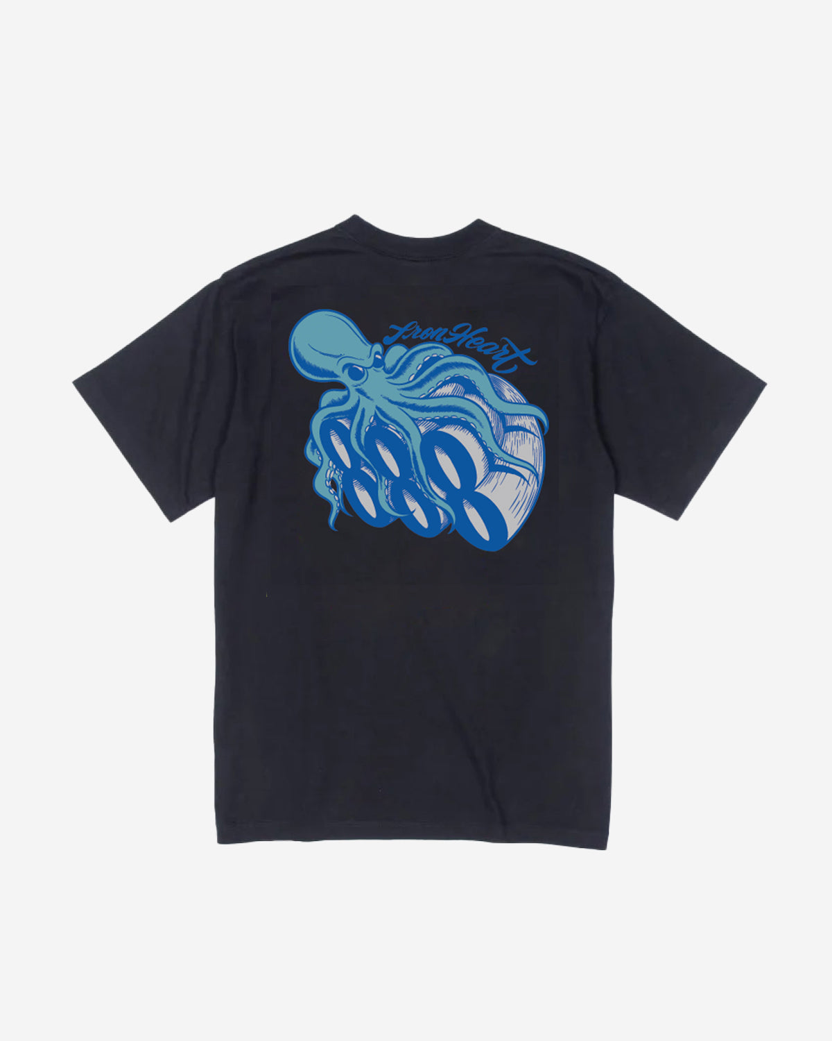 7.5oz Printed Loopwheel Crew Neck T-Shirt - Black