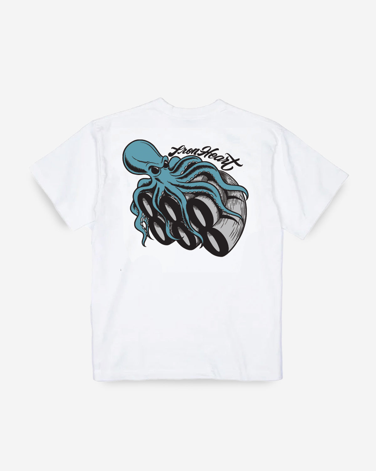 7.5oz Printed Loopwheel Crew Neck T-Shirt - White