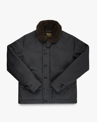 Oiled Whipcord N1 Deck Jacket - Black