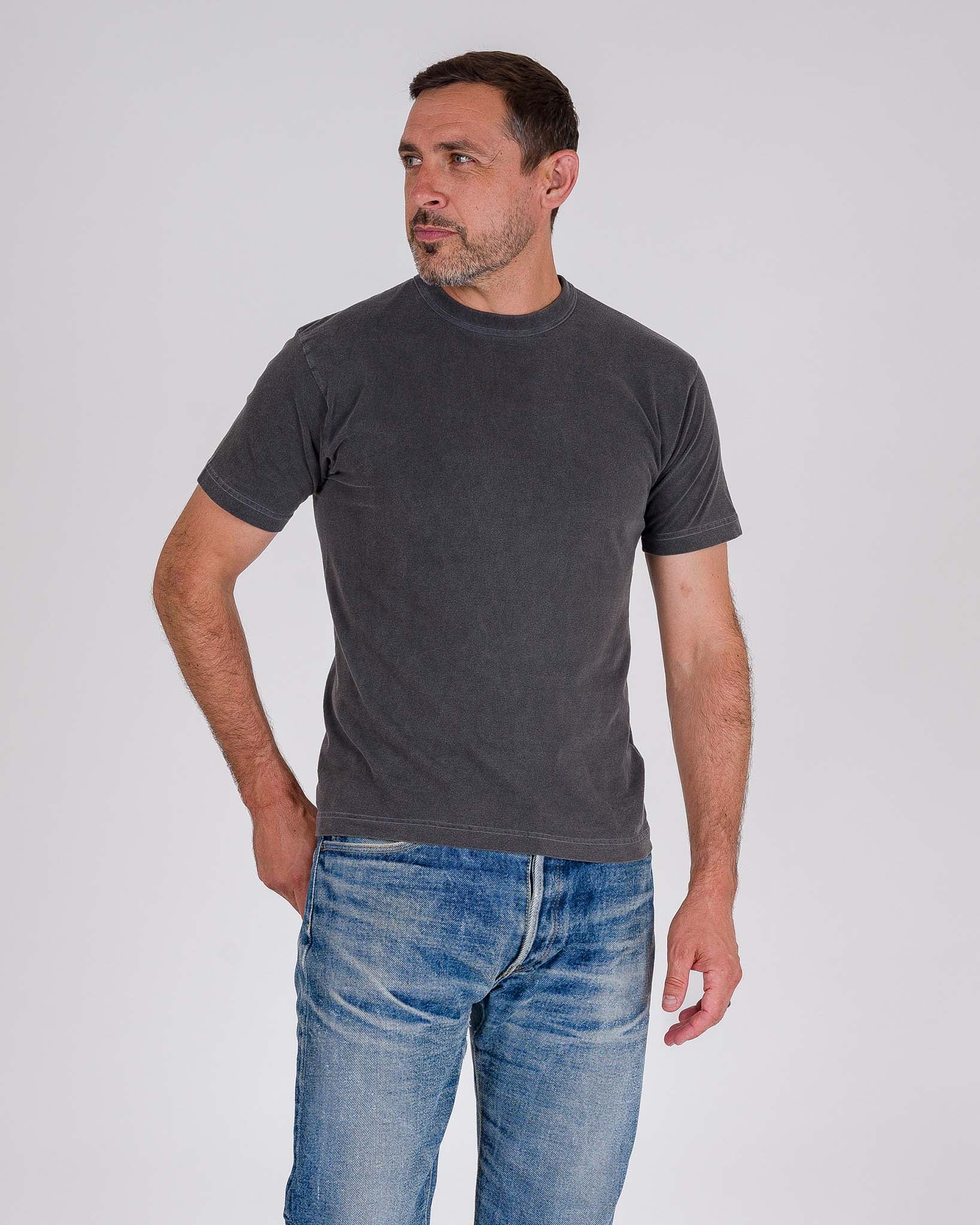 UTILITEES - 5.5oz Loopwheel Crew Neck T-Shirt - Charcoal