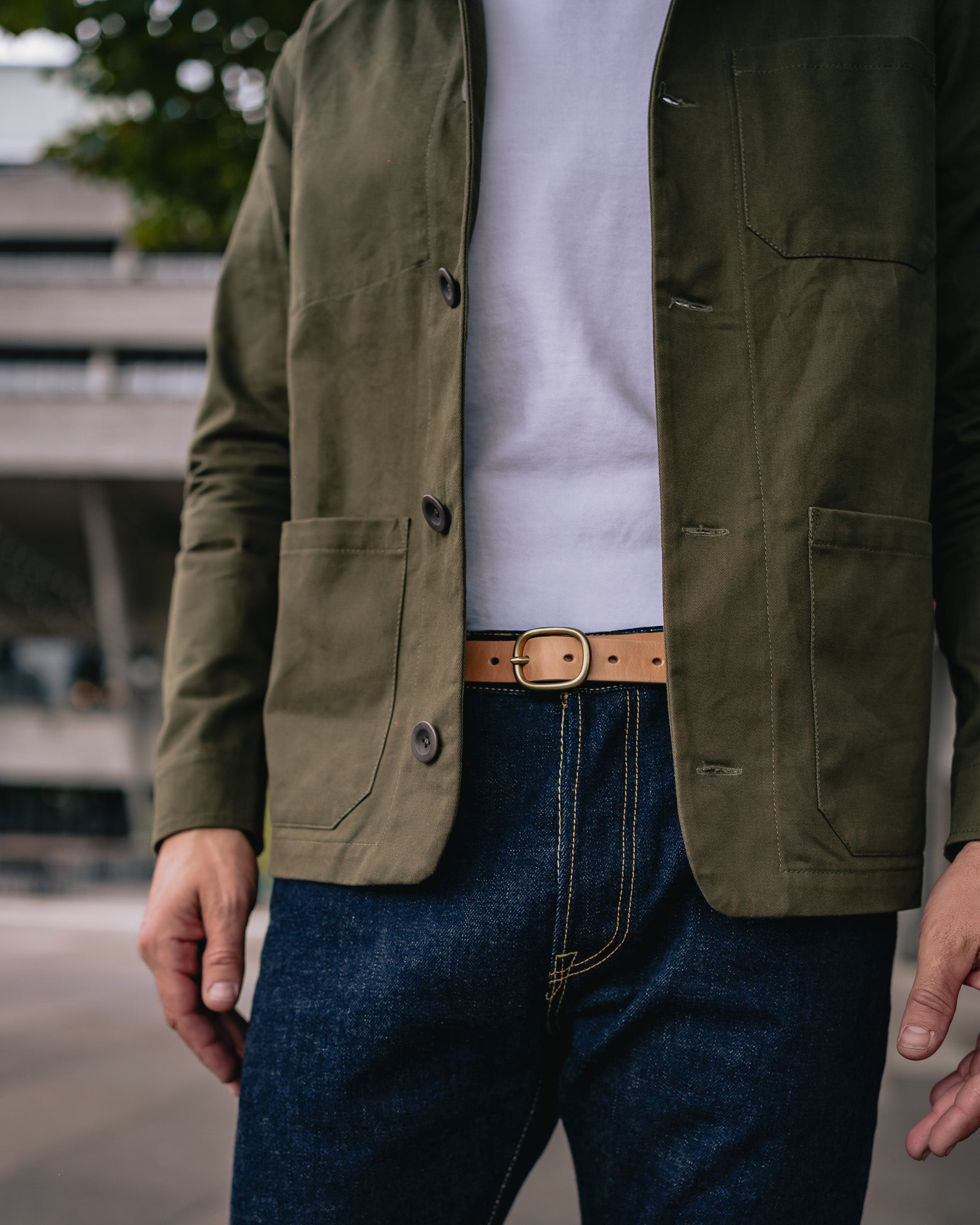 OGL Obbies Dress Leather Belt - Natural