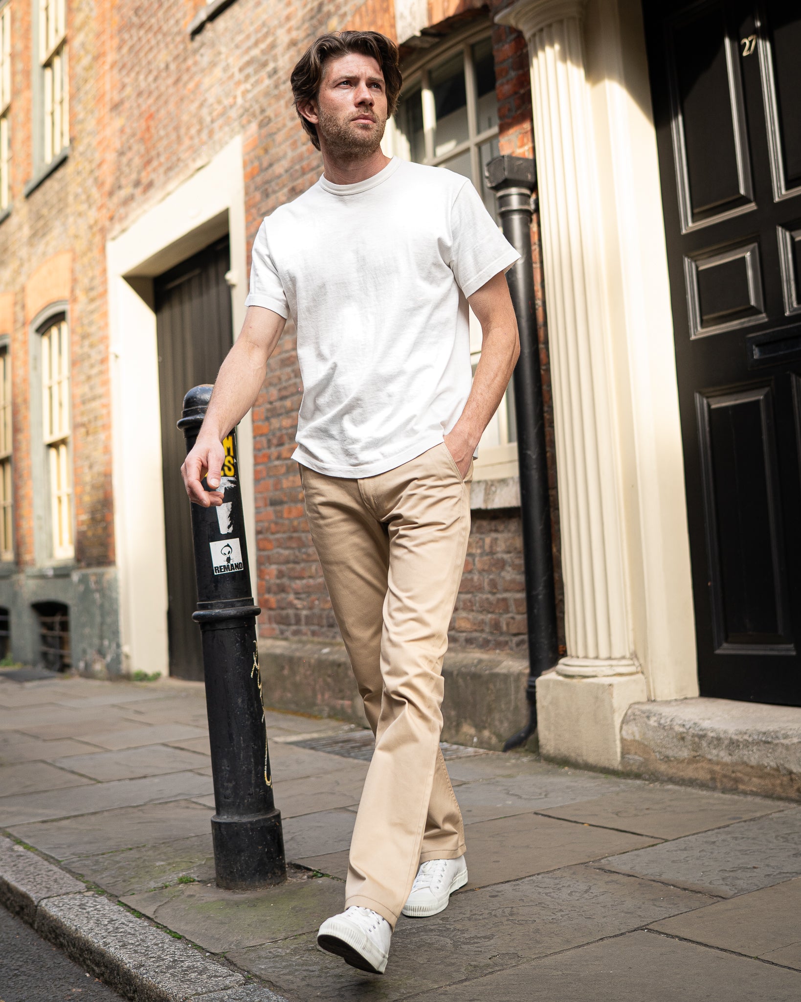 Iron Heart Khaki Japanese Mercerised Selvedge Cotton Slim