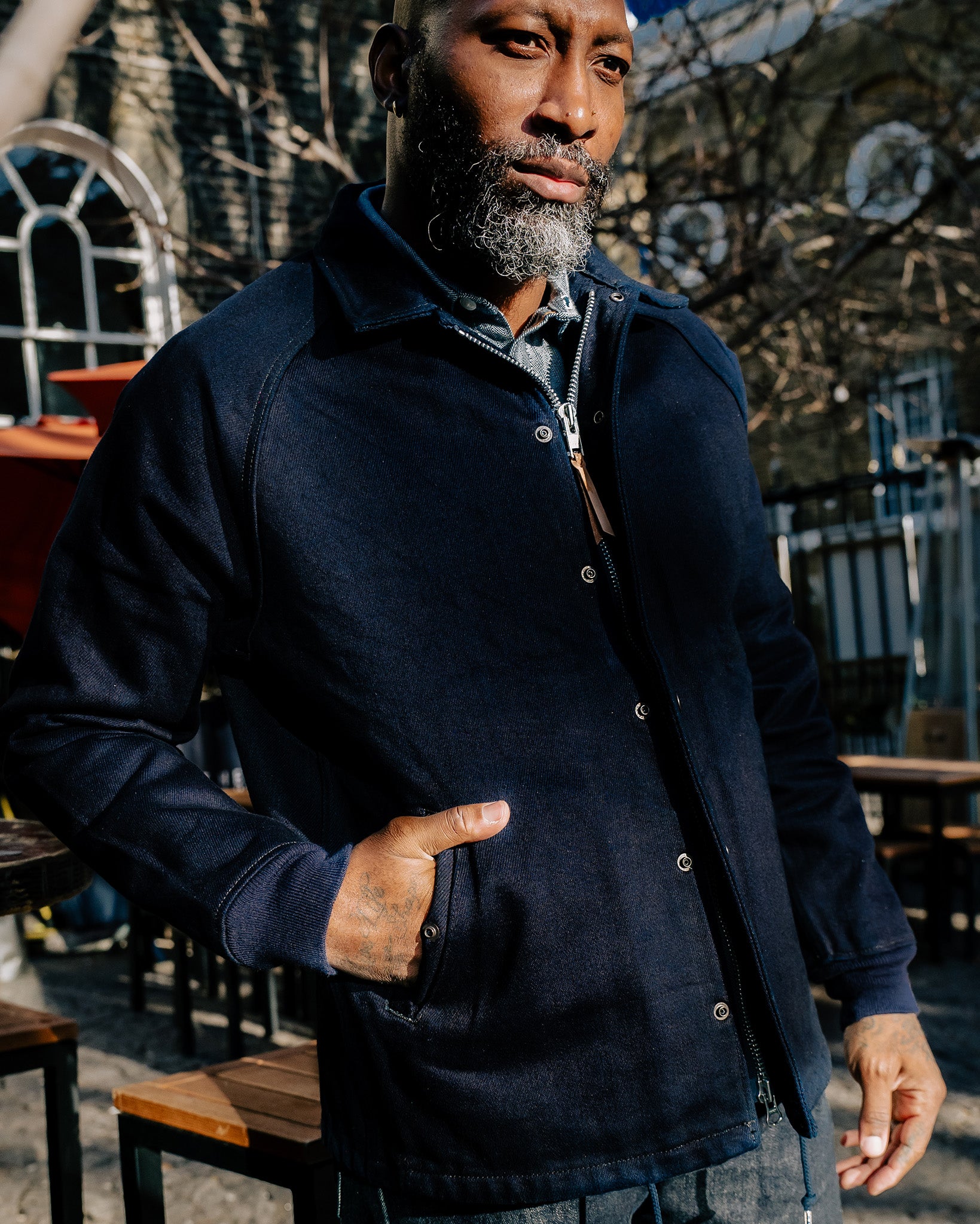 21oz Serge Windbreaker - Indigo – Iron Heart