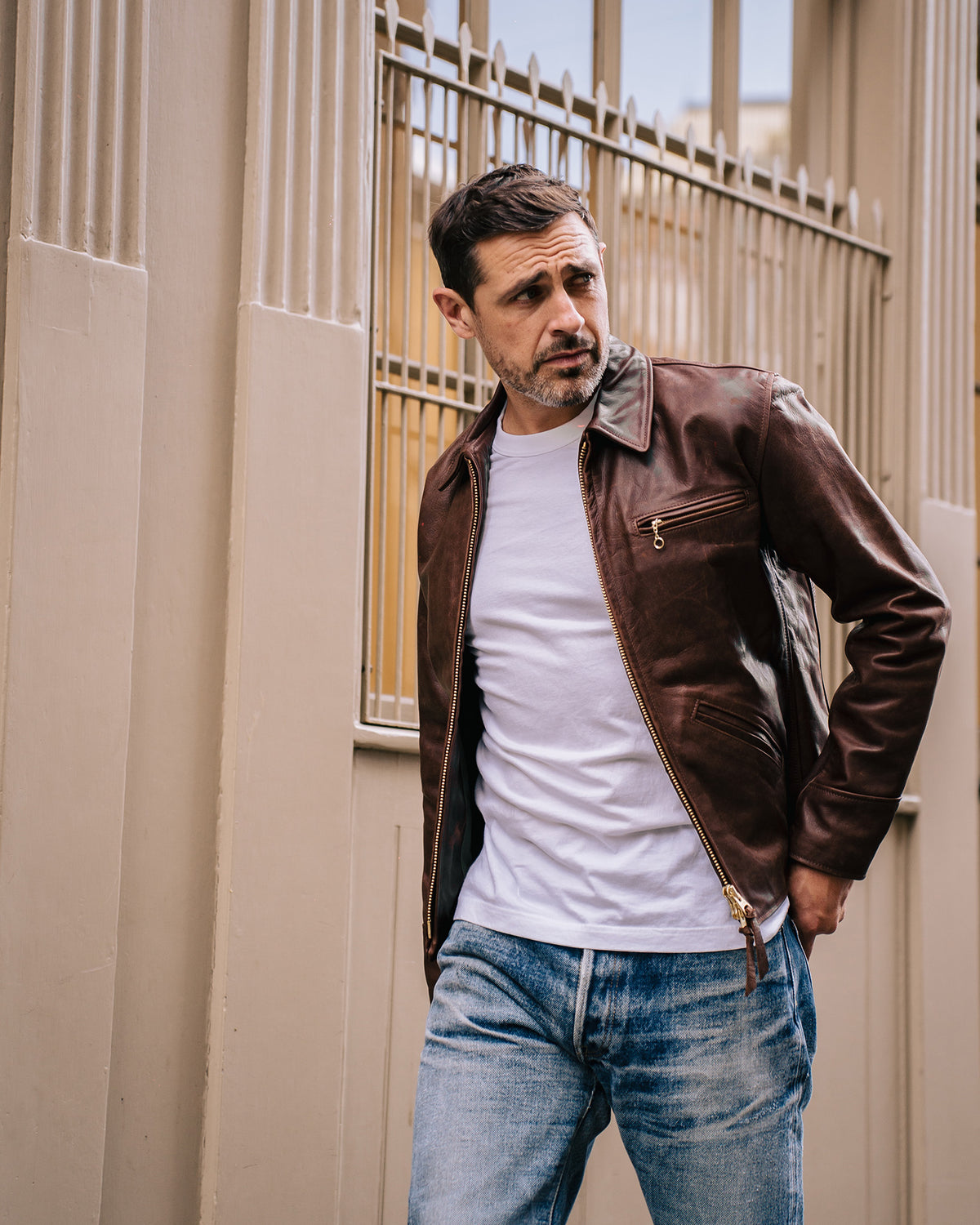 Iron Heart x Simmons Bilt Horsehide Savannah Jacket - Brown