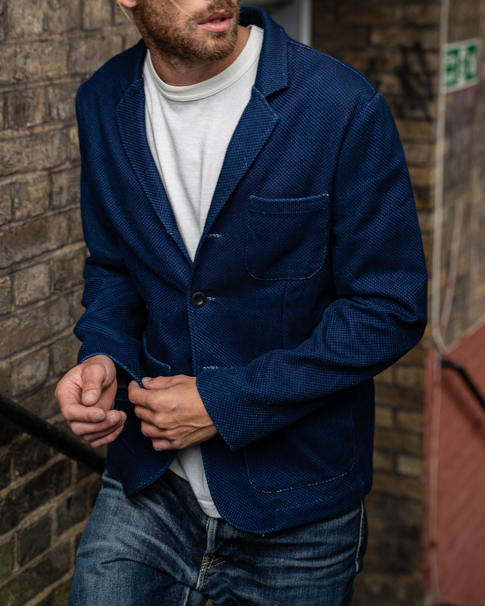 STF Sashiko Blazer - Indigo