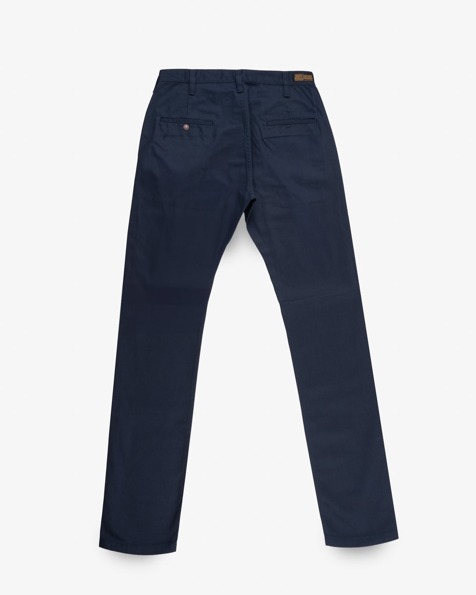 9oz Mercerised Selvedge Cotton Relaxed Tapered Cut Chinos - Navy (IH-727-NAV) Tag 29, Hemmed to 30.5"