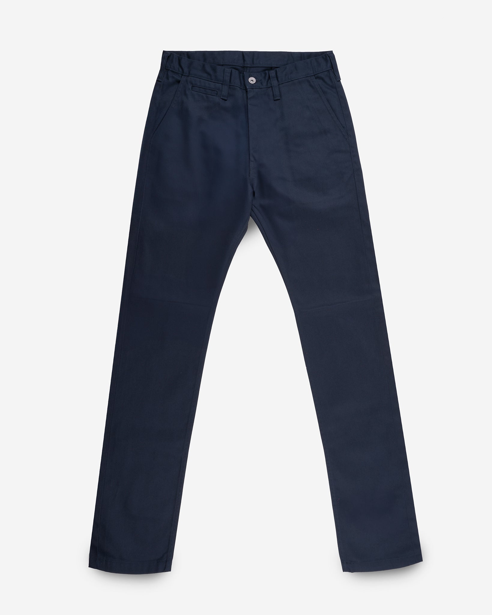 9oz Mercerised Selvedge Cotton Relaxed Tapered Cut Chinos - Navy