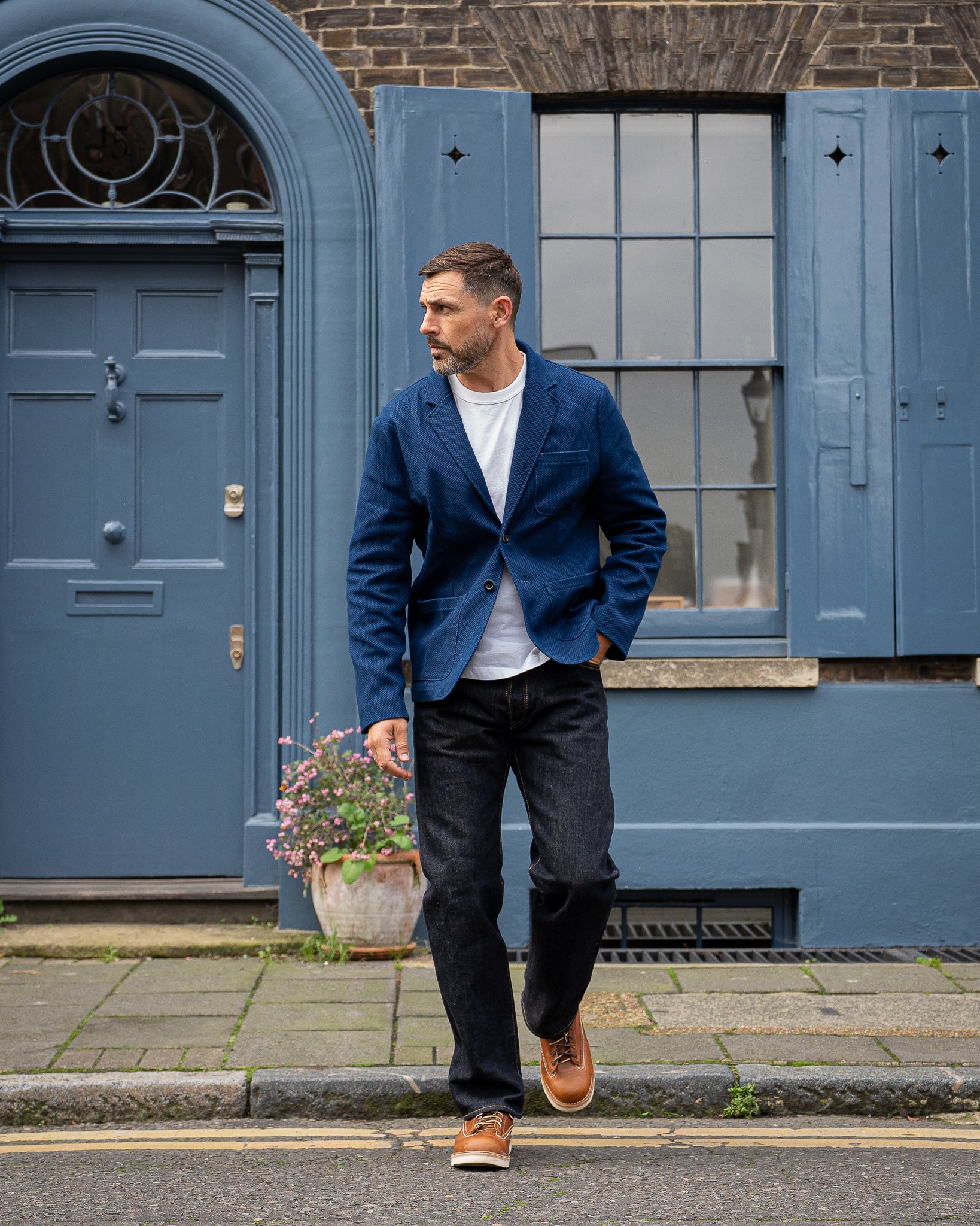 STF Sashiko Blazer - Indigo