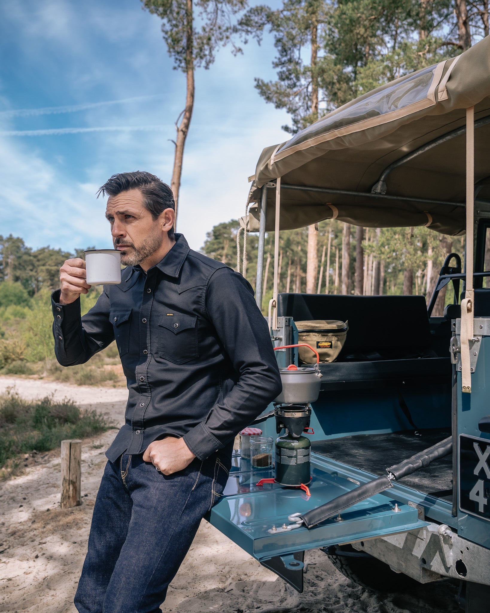 12oz Military Moleskin Western Shirt - Black – Iron Heart