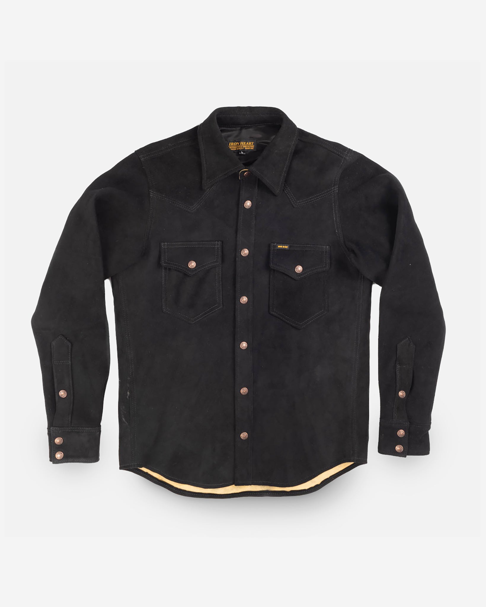 Deerskin Western Shirt 'The Big Buck' - Black