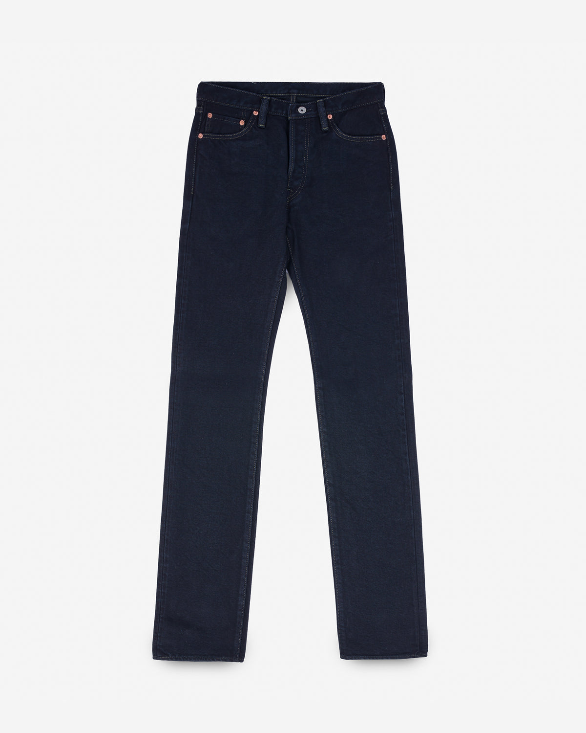 Selvedge Denim Slim Straight Cut Jeans Indigo Overdyed