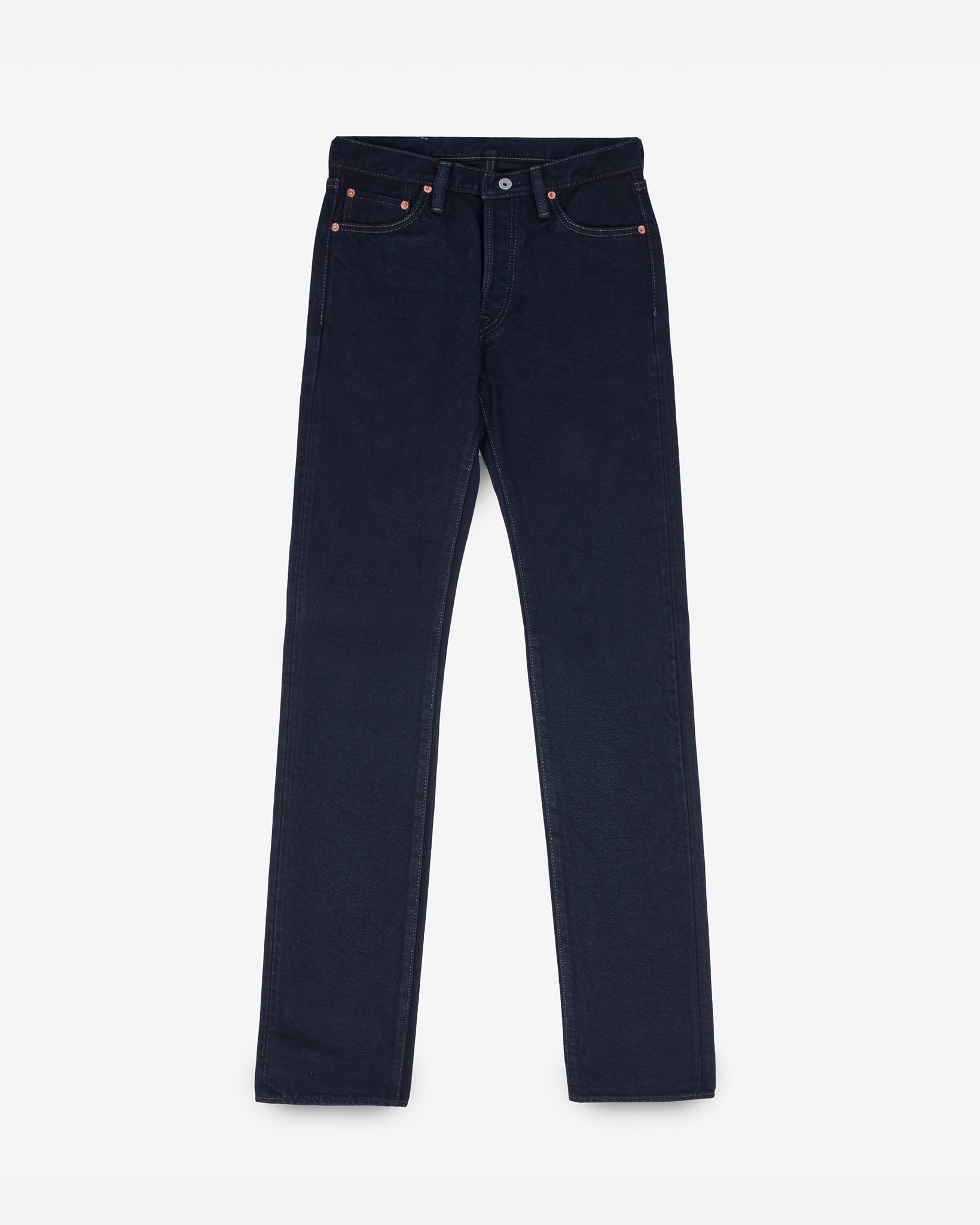 21oz Selvedge Denim Slim Straight Cut Jeans - Indigo Overdyed Black