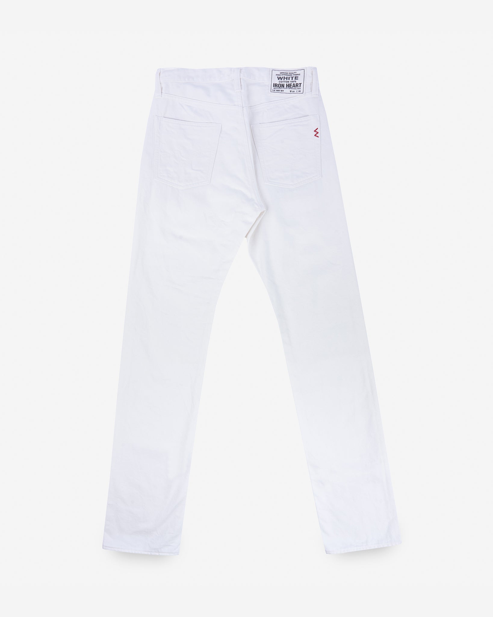 13.5oz Cotton Twill Medium/High Rise Tapered Cut Trousers - White